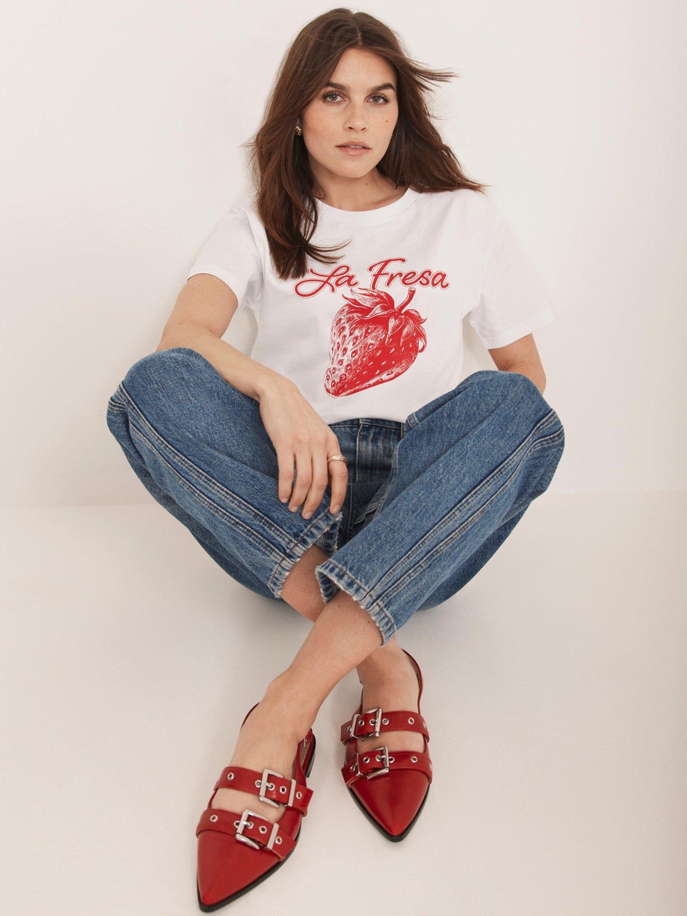 undefined Ivory Strawberry T-Shirt - Red