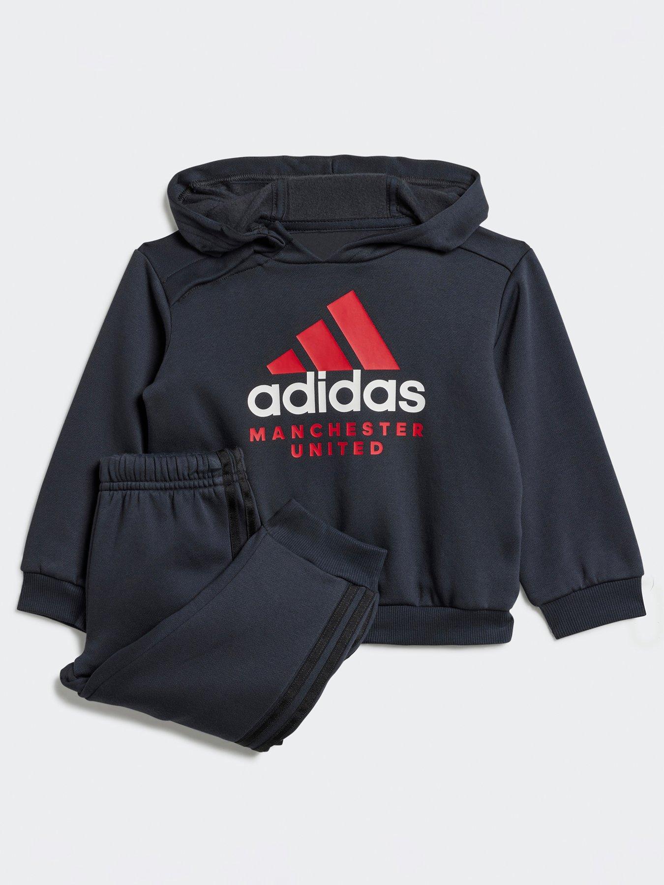 Image 1 of 5 of adidas Junior Manchester United Tracksuit - Black