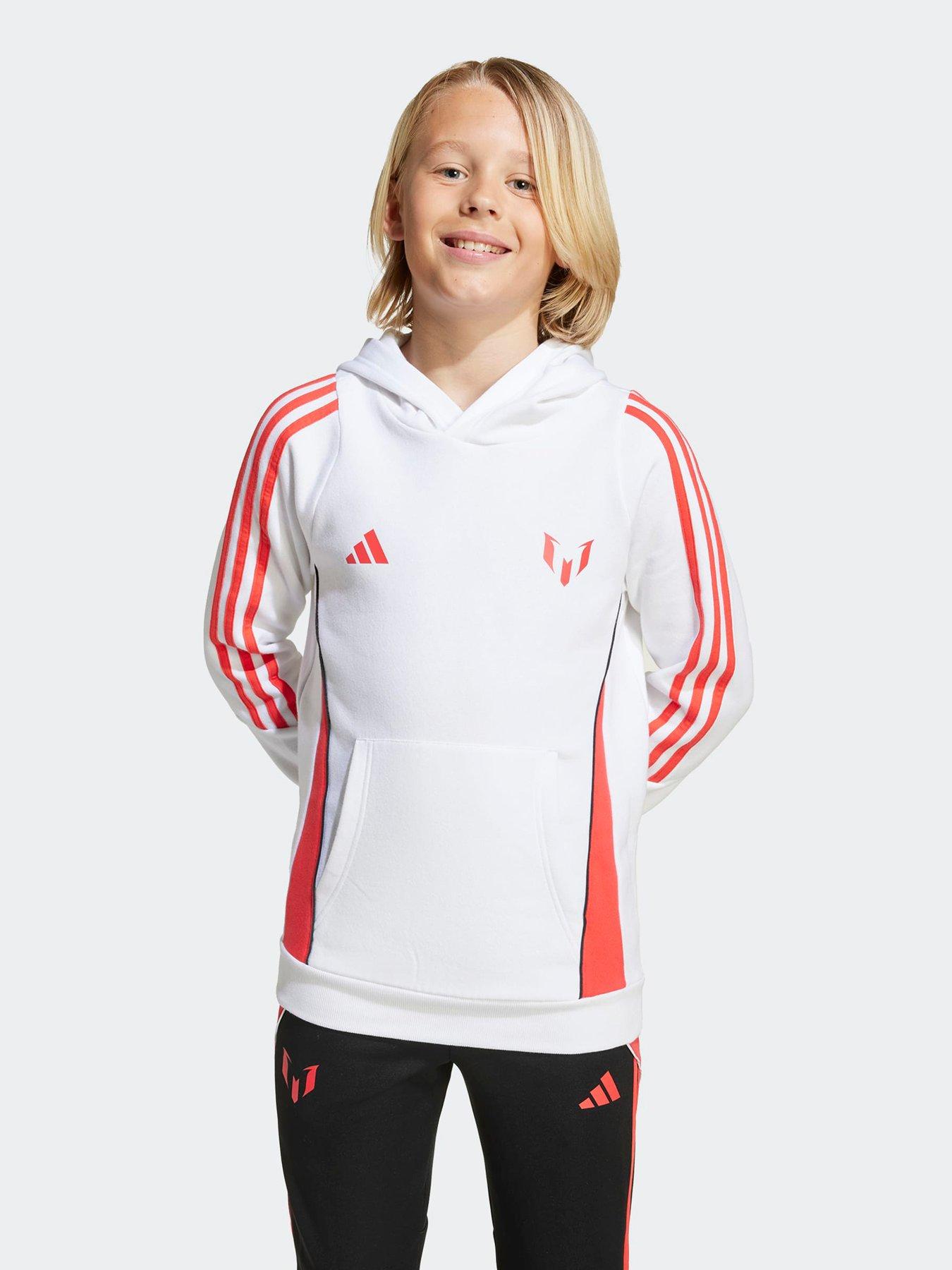 Image 2 of 4 of adidas Junior Messi Hoodie - White