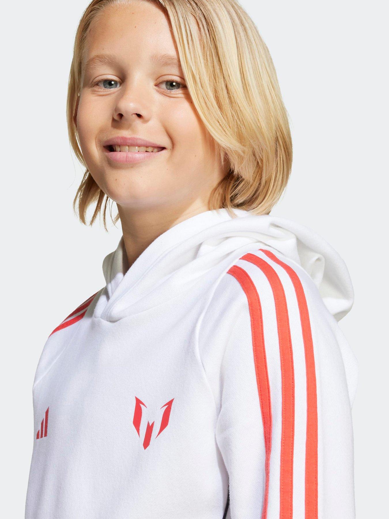 Image 4 of 4 of adidas Junior Messi Hoodie - White