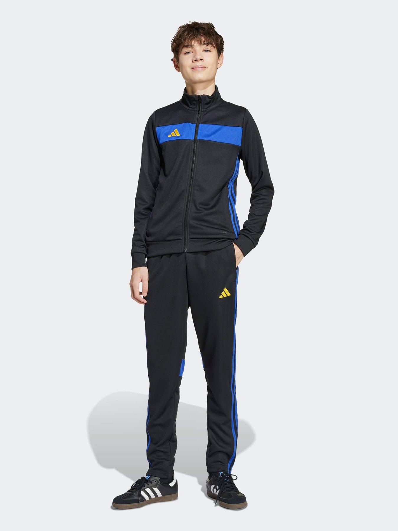 undefined Junior Tiro Essentials Tracksuit -Black/Blue