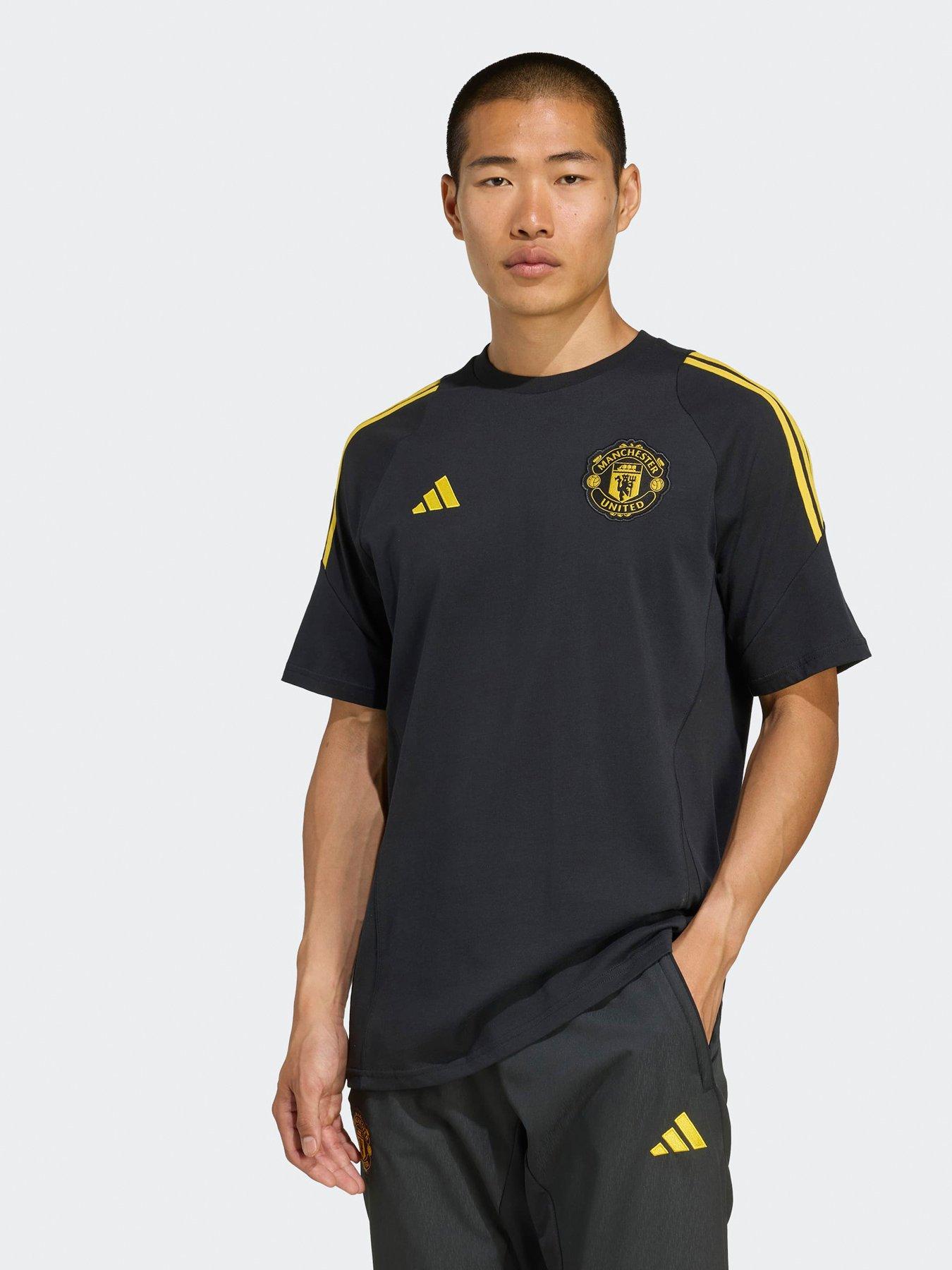 adidas Mens Manchester United Tiro 25 Competition Cotton T-shirt - Black