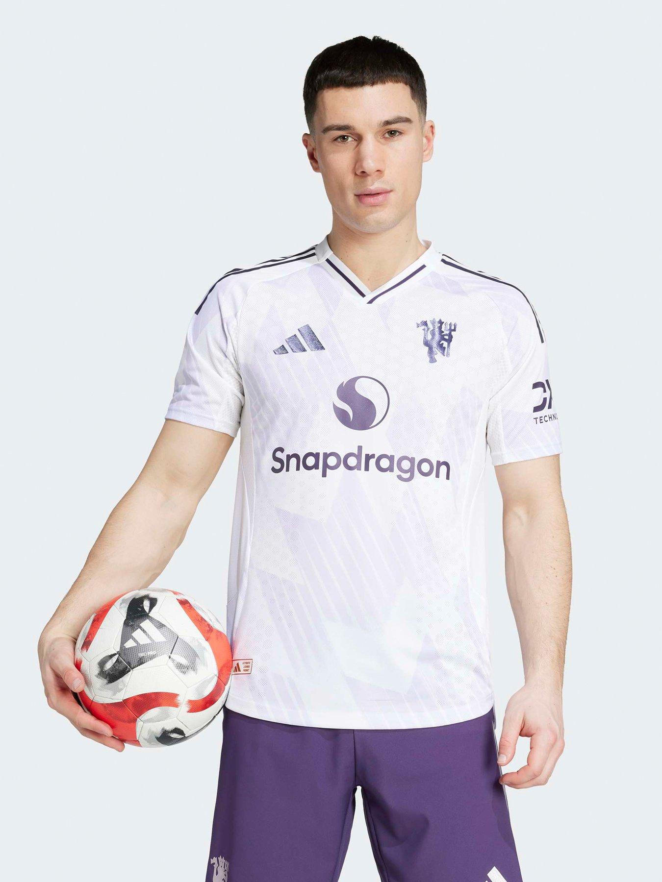 Image 2 of 3 of adidas Manchester United Mens Authentic 25/26 Away Replica Shirt - White