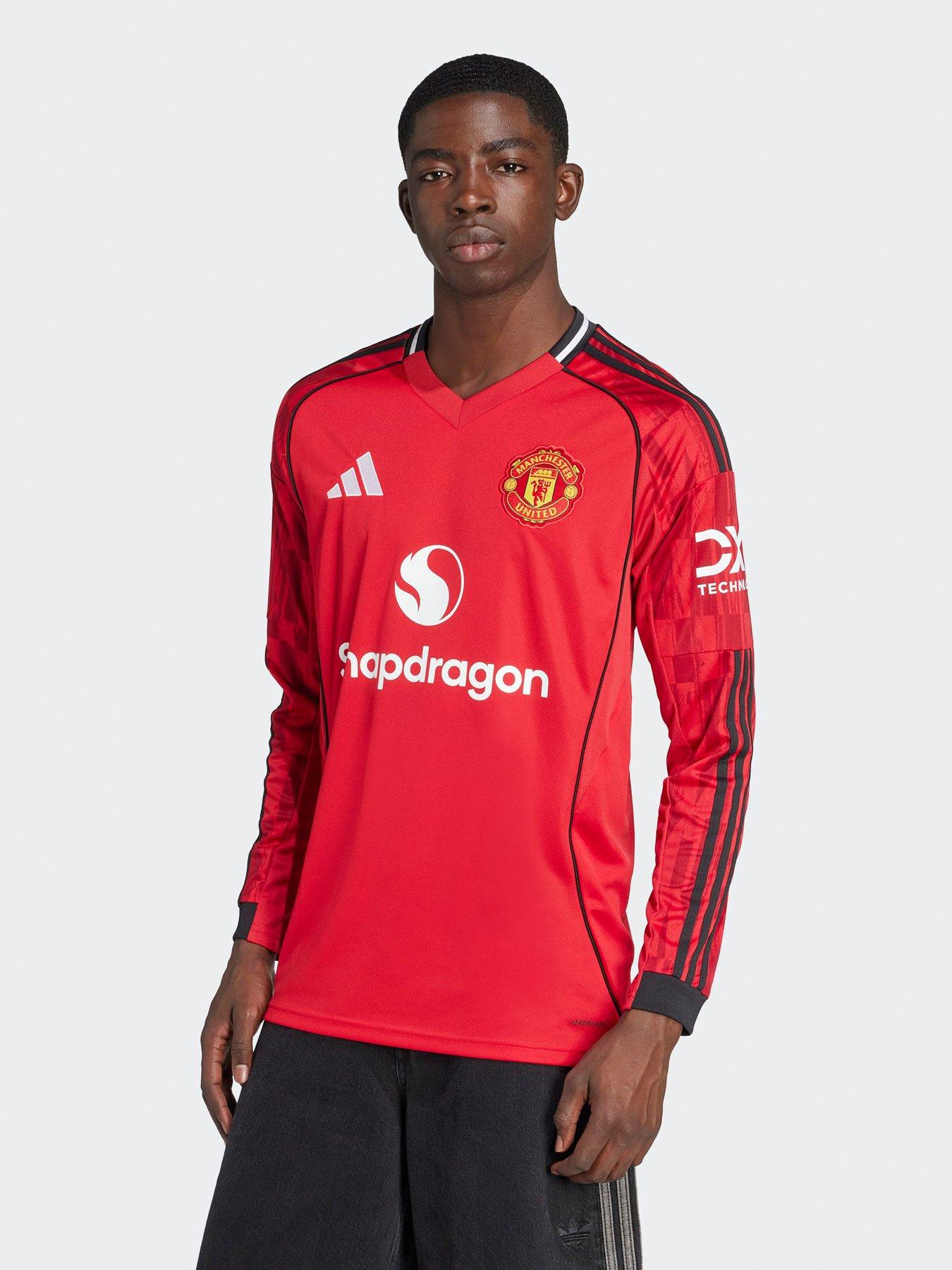 adidas Manchester United Mens 25/26 Home Long Sleeve Stadium Replica Shirt - Red