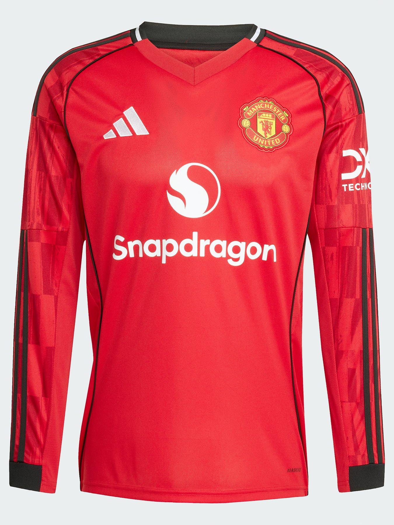 undefined Manchester United Mens 25/26 Home Long Sleeve Stadium Replica Shirt - Red