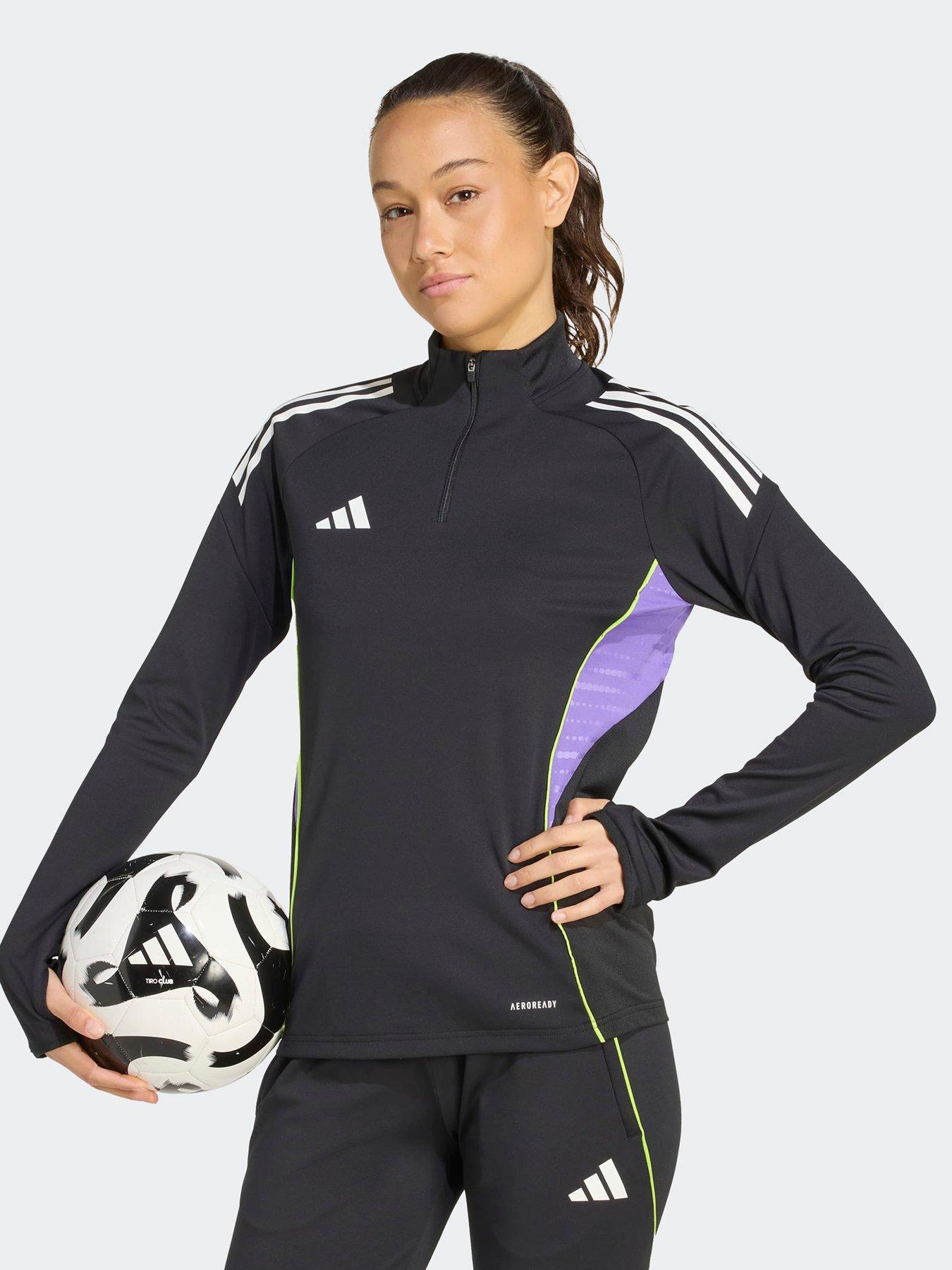 adidas Womens Football Tiro 25 Training 1/4 Zip Top - Black