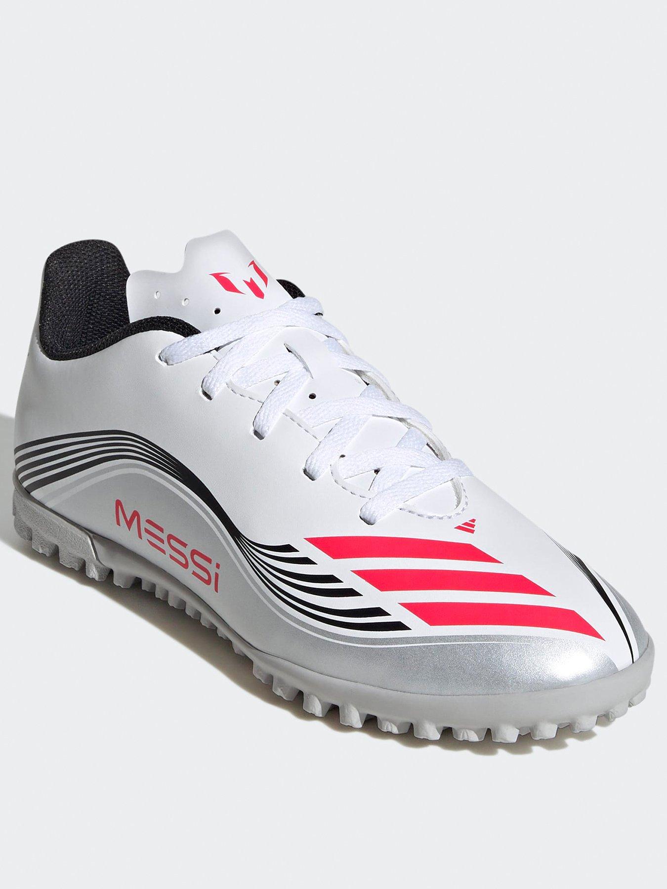 Image 2 of 6 of adidas Junior F50 Messi Club Astro Turf Football Boots - White