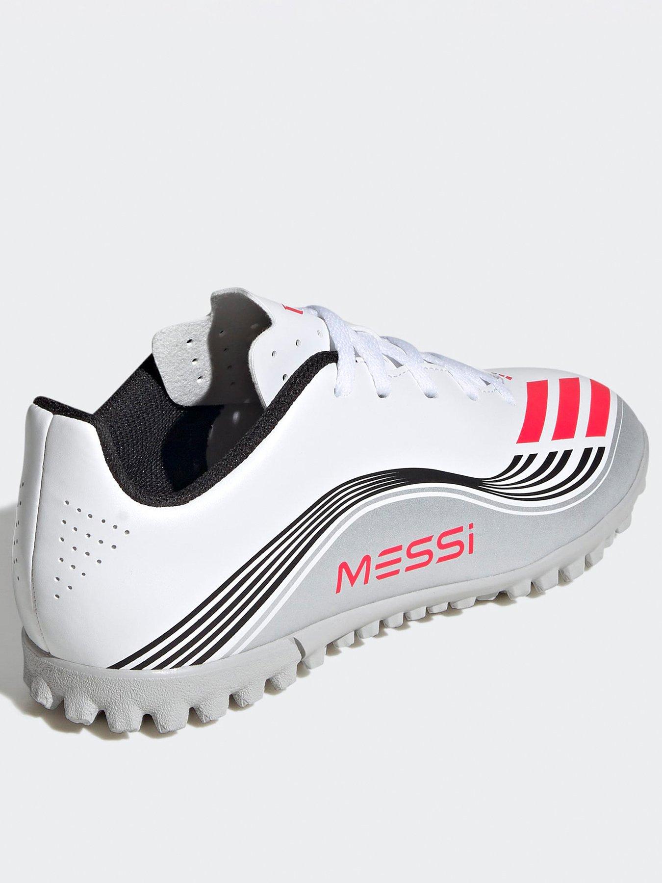 Image 3 of 6 of adidas Junior F50 Messi Club Astro Turf Football Boots - White