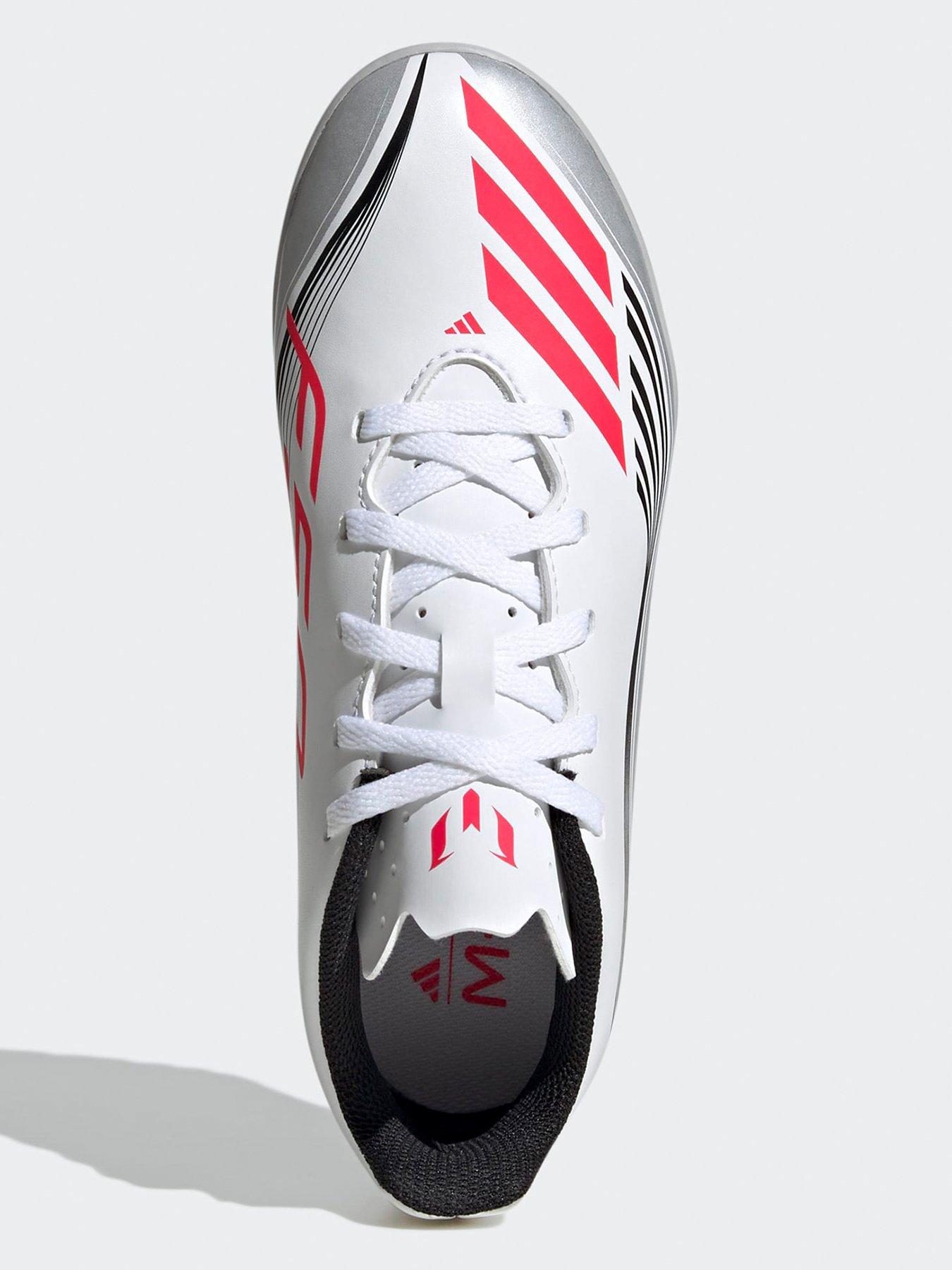 Image 4 of 6 of adidas Junior F50 Messi Club Astro Turf Football Boots - White