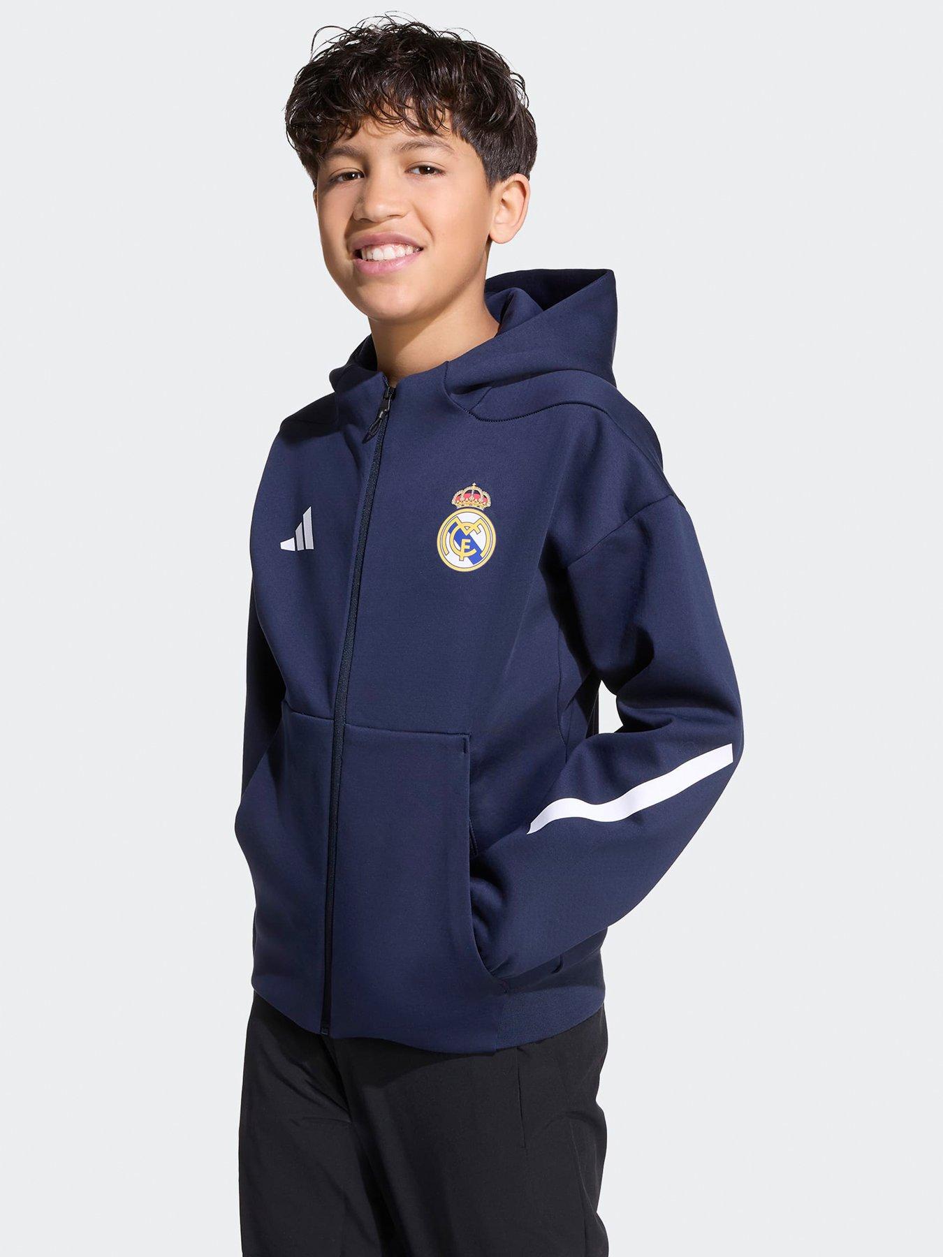 Adidas Junior Real Madrid Training Anthem Jacket - Navy