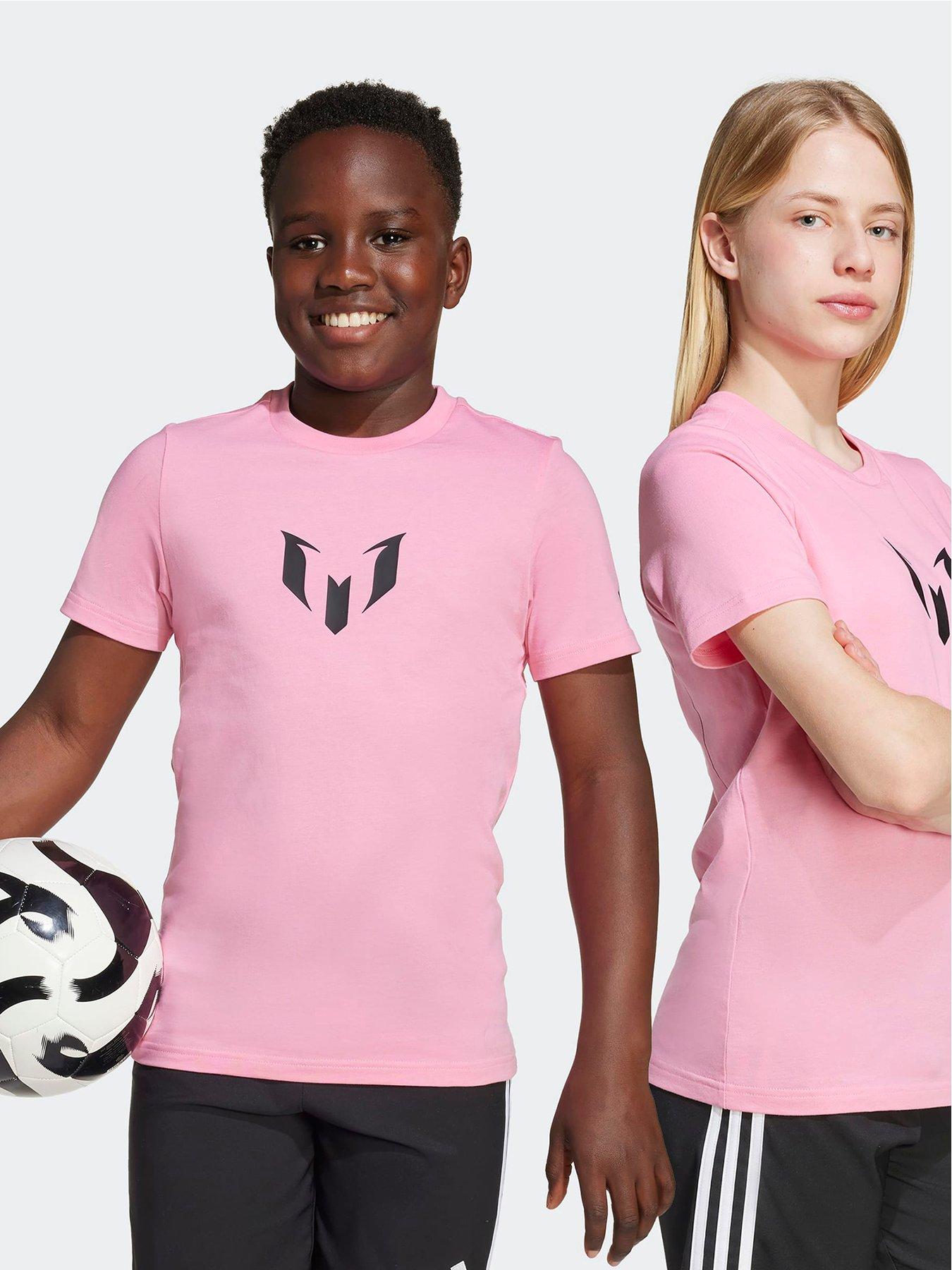adidas Junior Messi Logo Te-Shirt - Pink