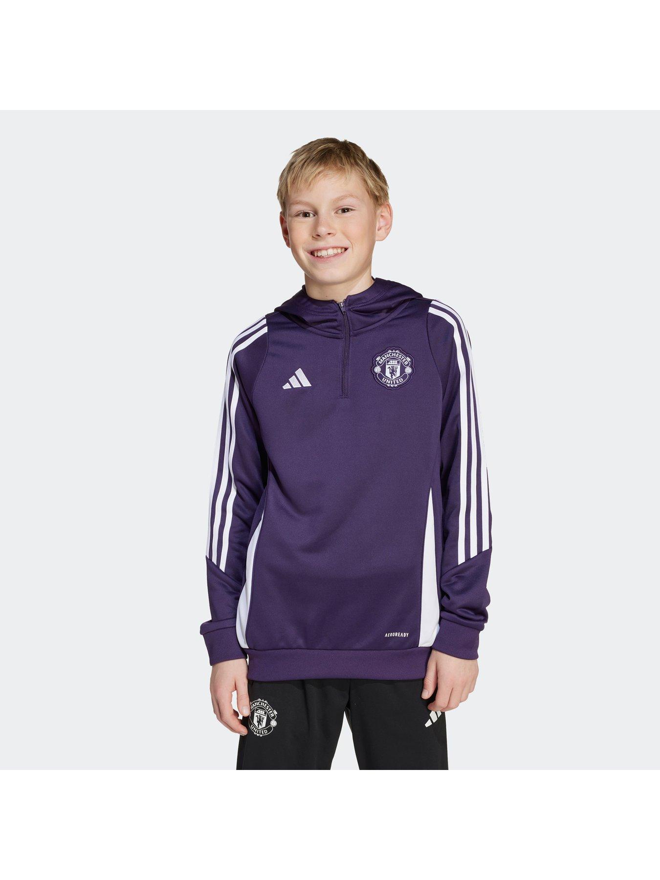 Image 3 of 5 of adidas Junior Manchester United Training Hoodie - Purple