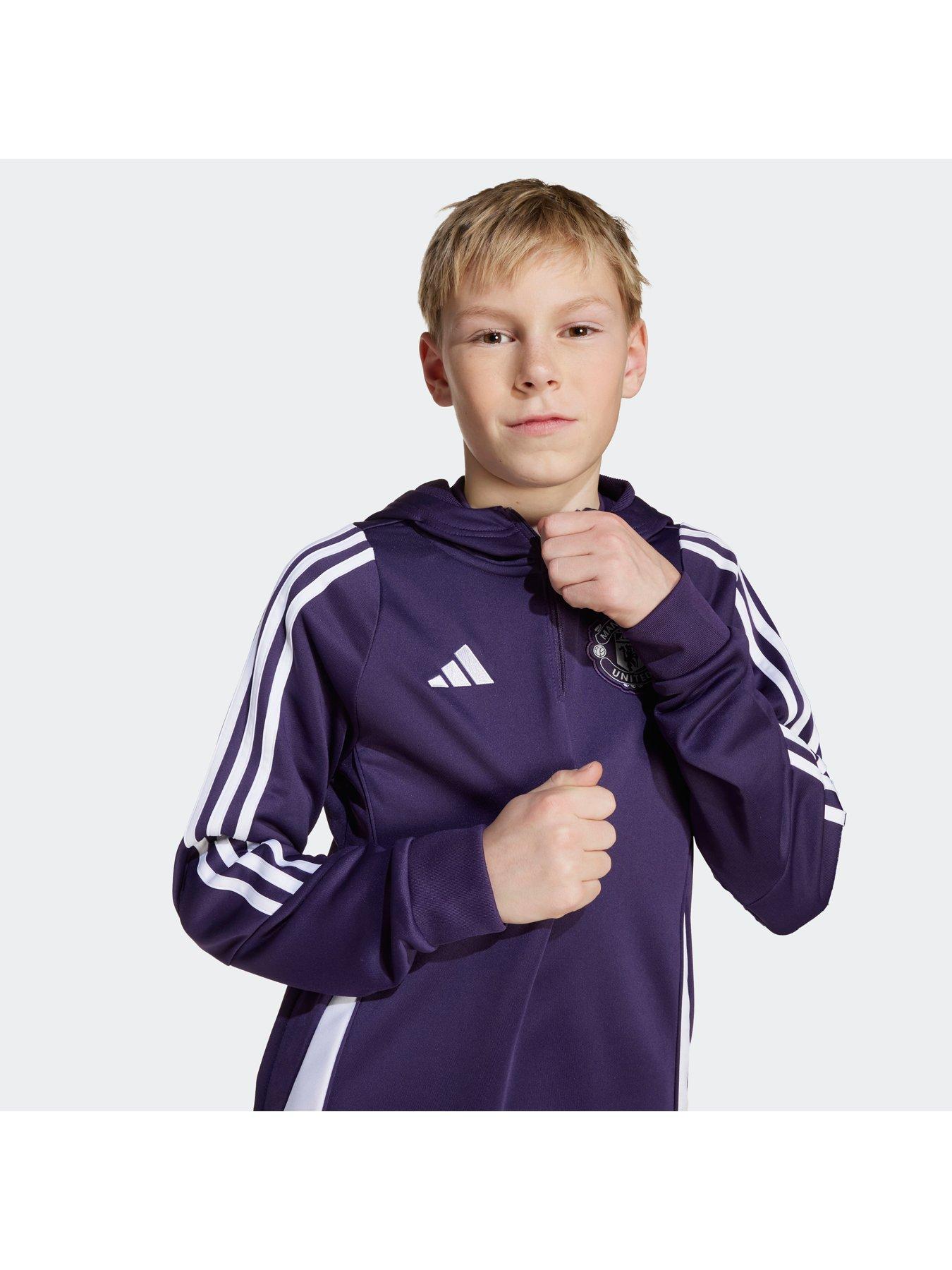 Image 5 of 5 of adidas Junior Manchester United Training Hoodie - Purple