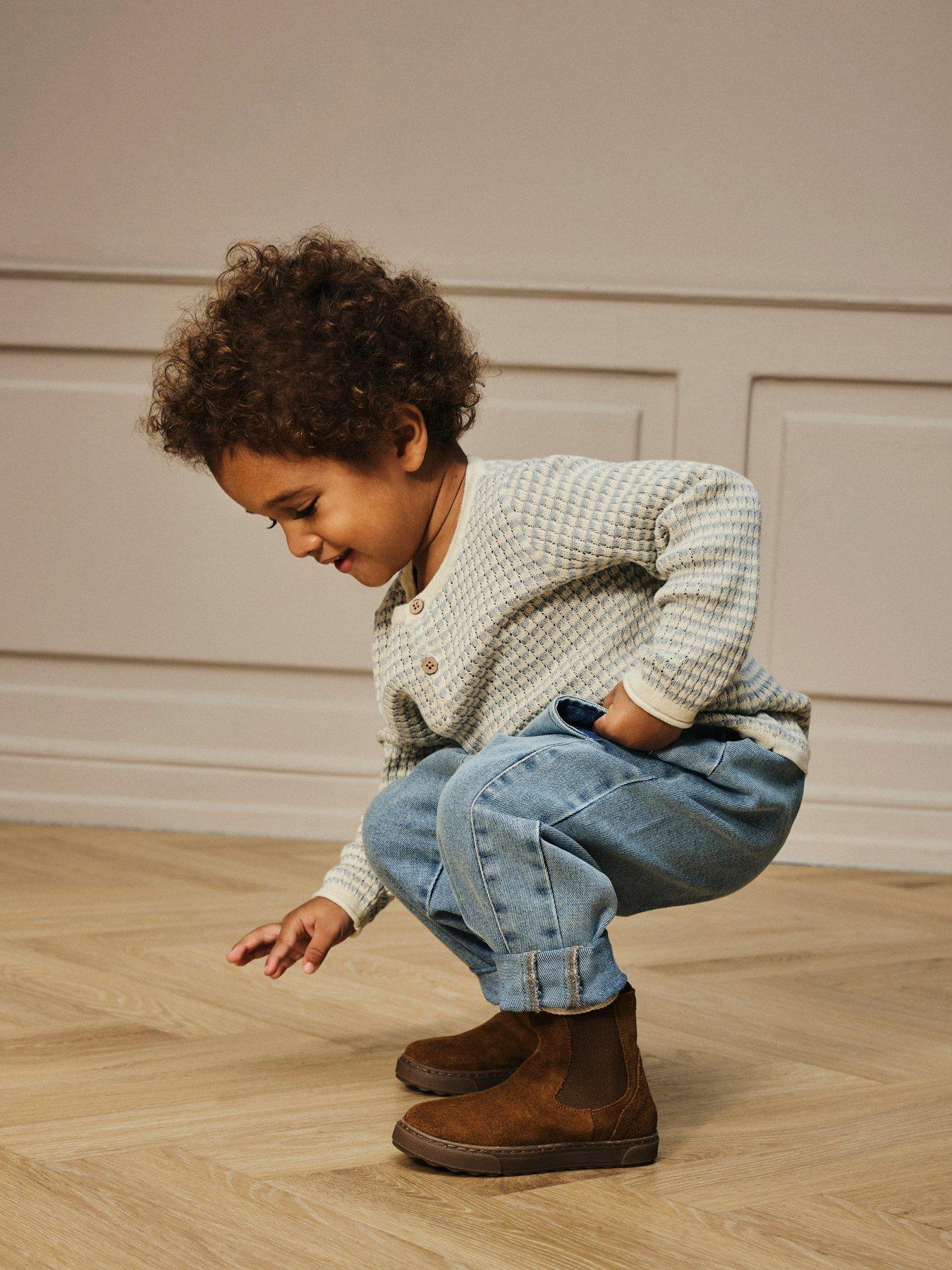 Lil Atelier Mini Boys Textured Knitted Jumper - Grey