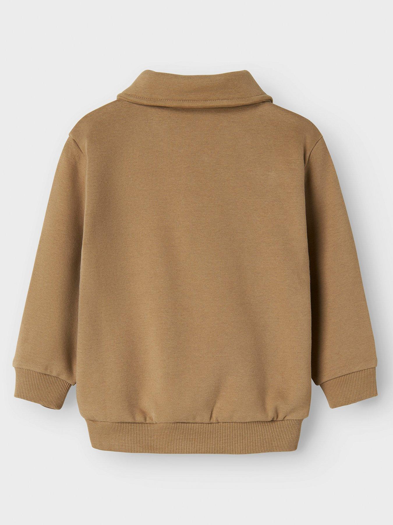 Image 3 of 4 of Lil Atelier Mini Boys Collared Co-Ord Sweat - Brown
