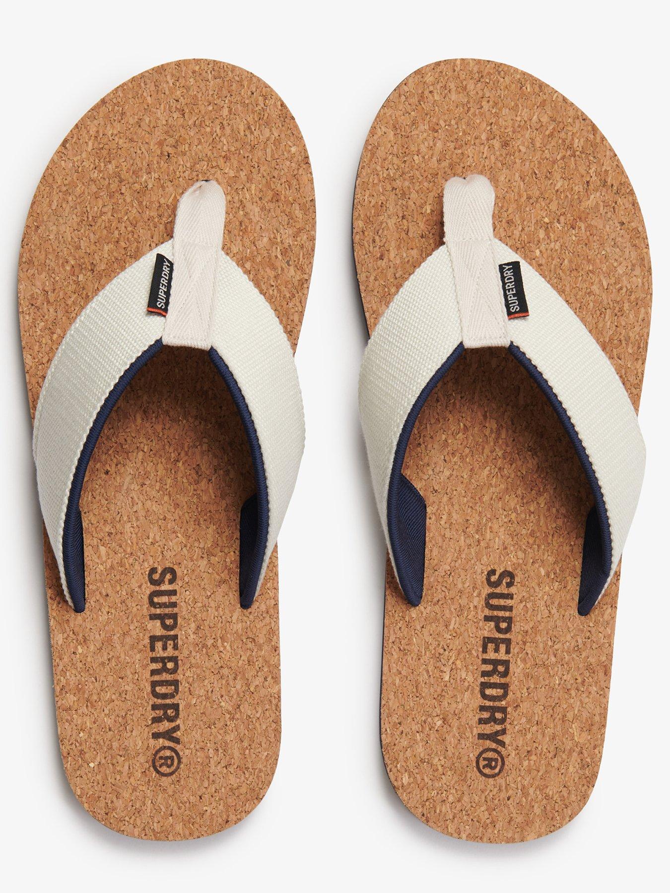 mens Cork Graphic Flip Flops in CLASSIC NAVY | UK