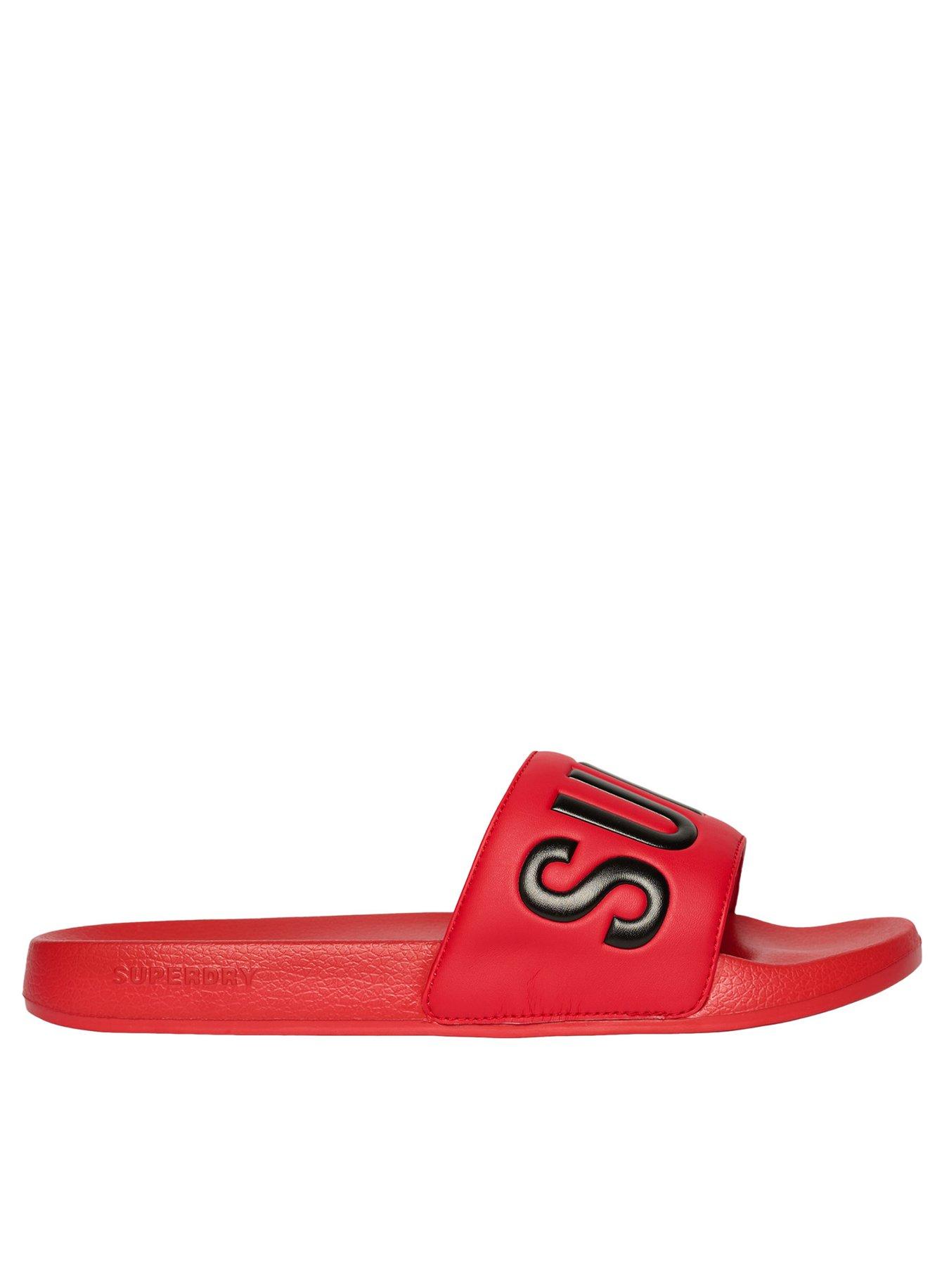 Image 1 of 5 of Superdry Core Graphic Pool Sliders- Red