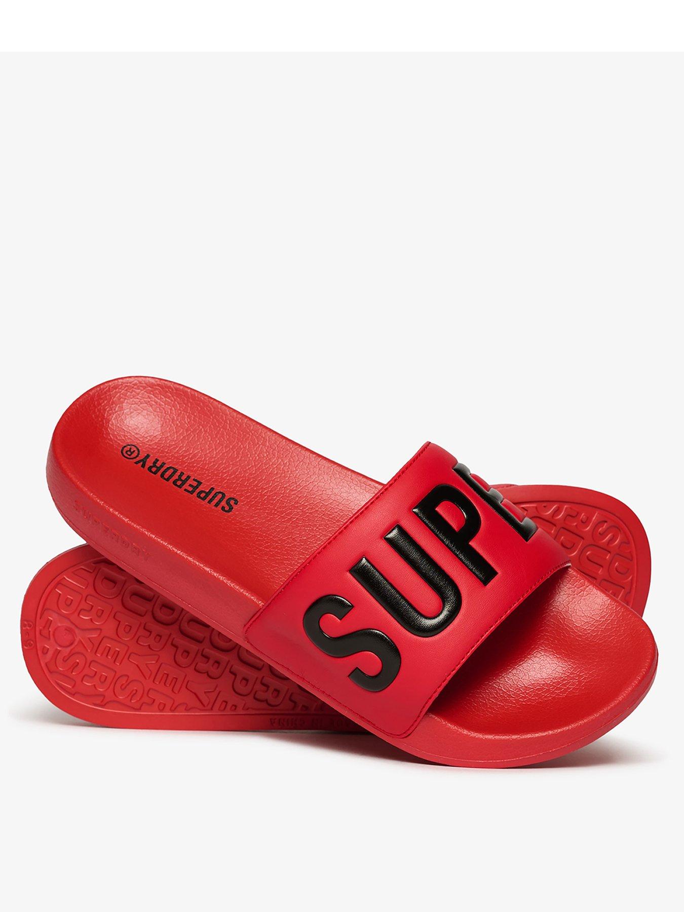 Image 2 of 5 of Superdry Core Graphic Pool Sliders- Red