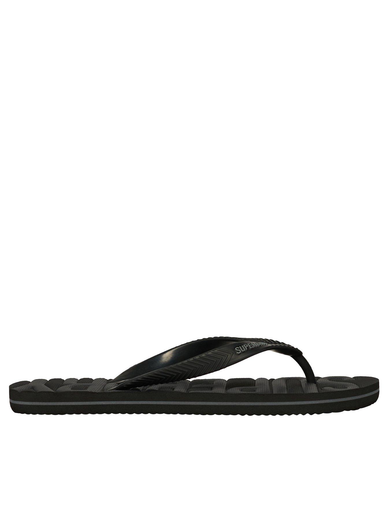 Image 1 of 4 of Superdry Core Graphic Logo Flip Flops- Black