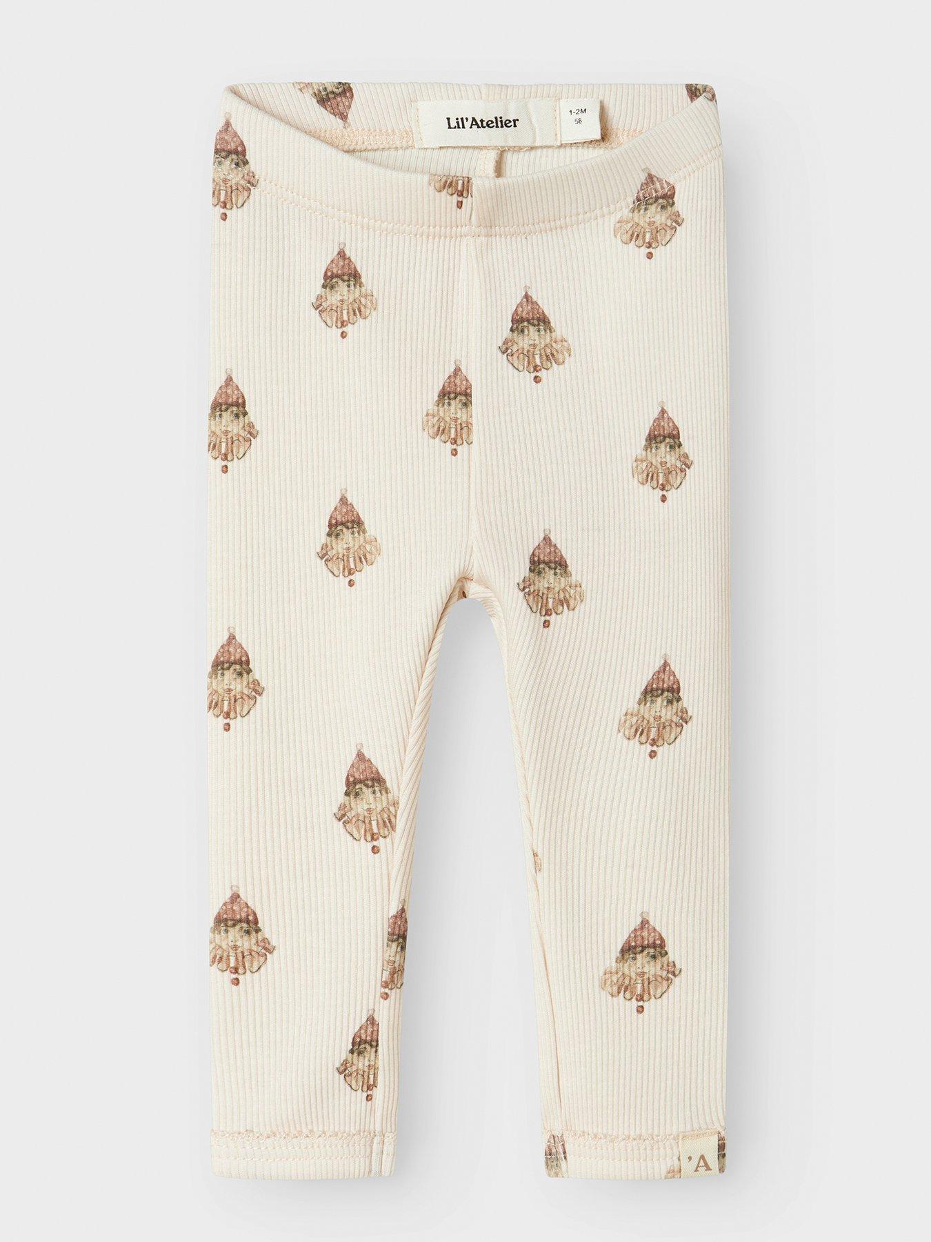 Lil Atelier Baby Girls Circus Print Leggings - Light Pink