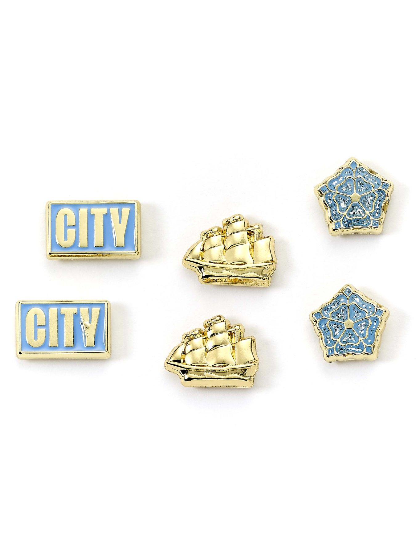 Image 3 of 3 of Manchester City Football Club Set of Three Stud Earrings