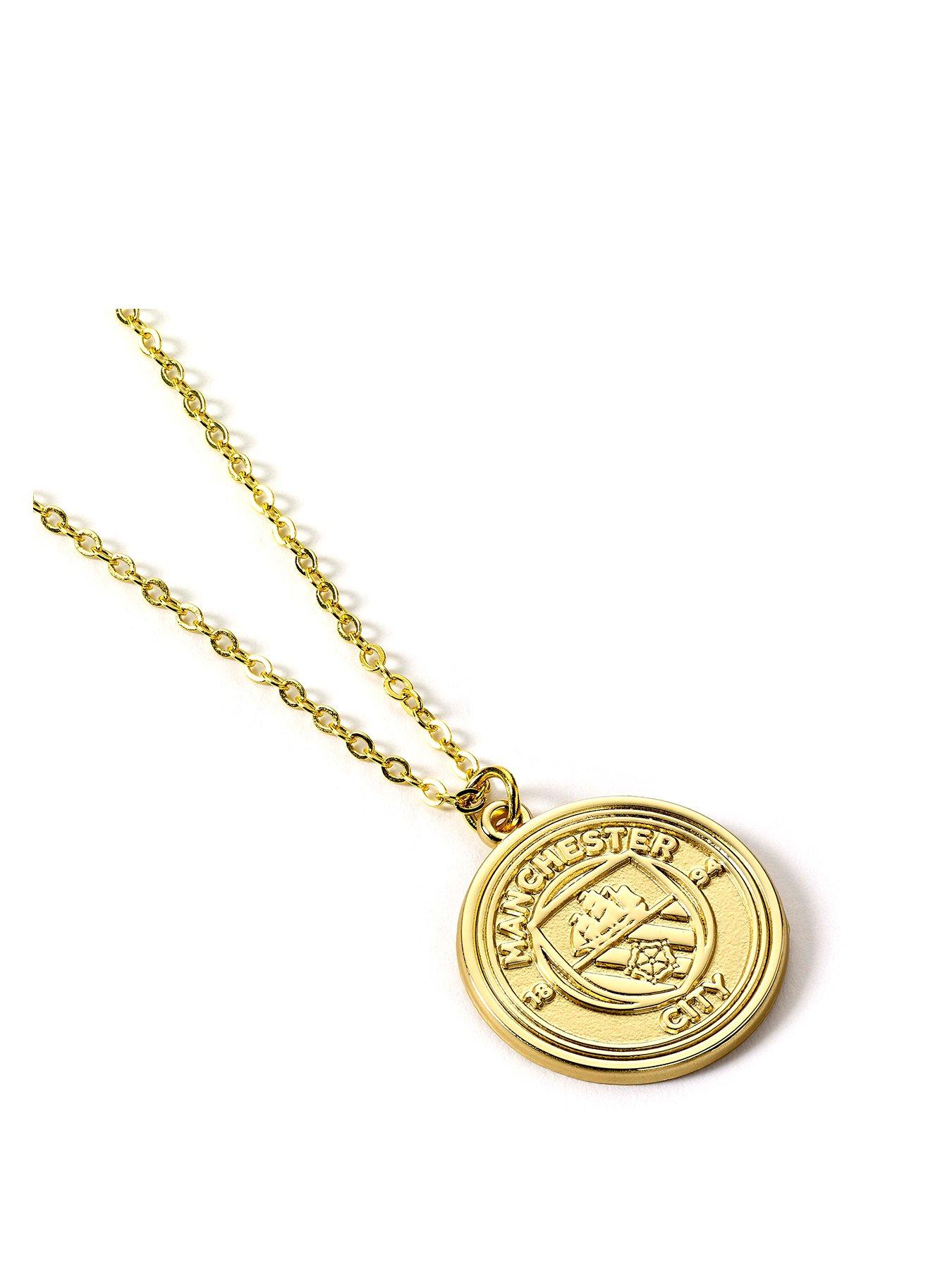Manchester City Football Club Gold Tone Crest Necklace