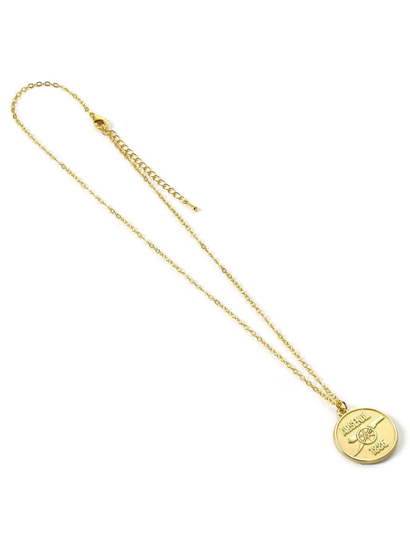 Arsenal FC 18ct Gold Plated on Silver Crest Pendant & Chain