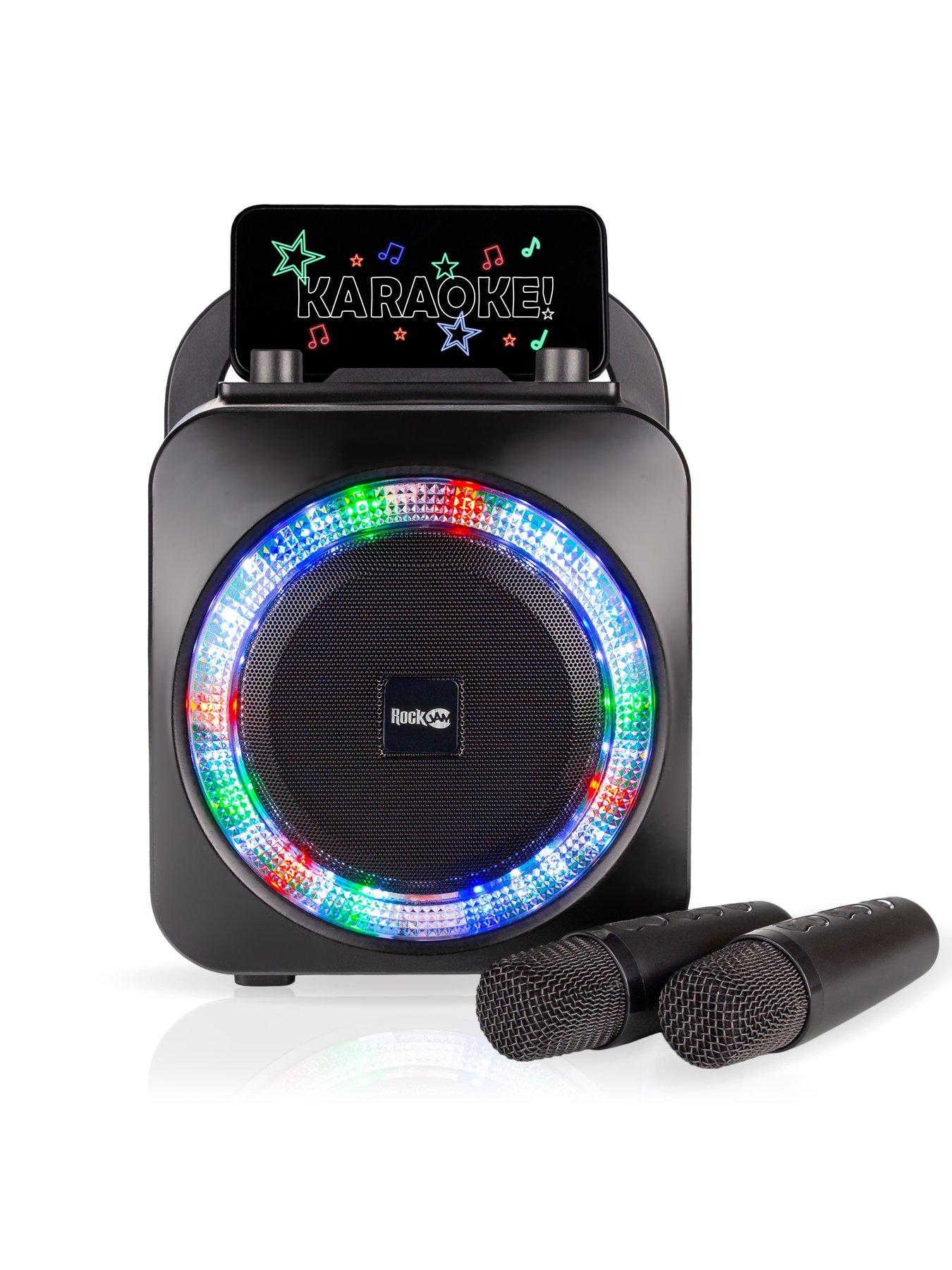 Image 2 of 7 of RockJam Bluetooth Karaoke Machine Party Speaker with 2 Wireless Mics, Voice Effects &amp; Light Show