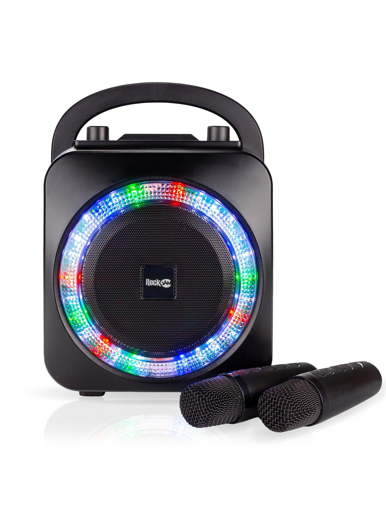 Image 3 of 7 of RockJam Bluetooth Karaoke Machine Party Speaker with 2 Wireless Mics, Voice Effects &amp; Light Show