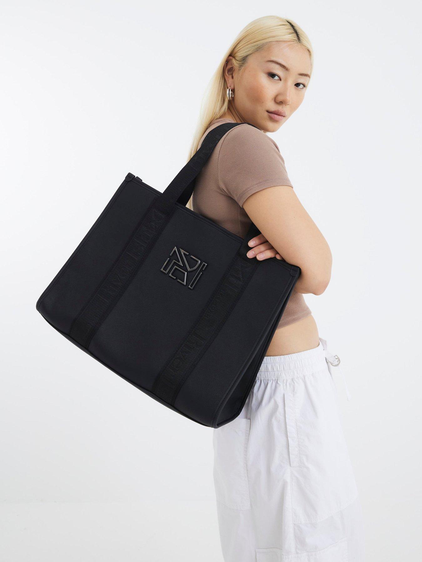 River Island Webbing Handle RI Shopper - Black