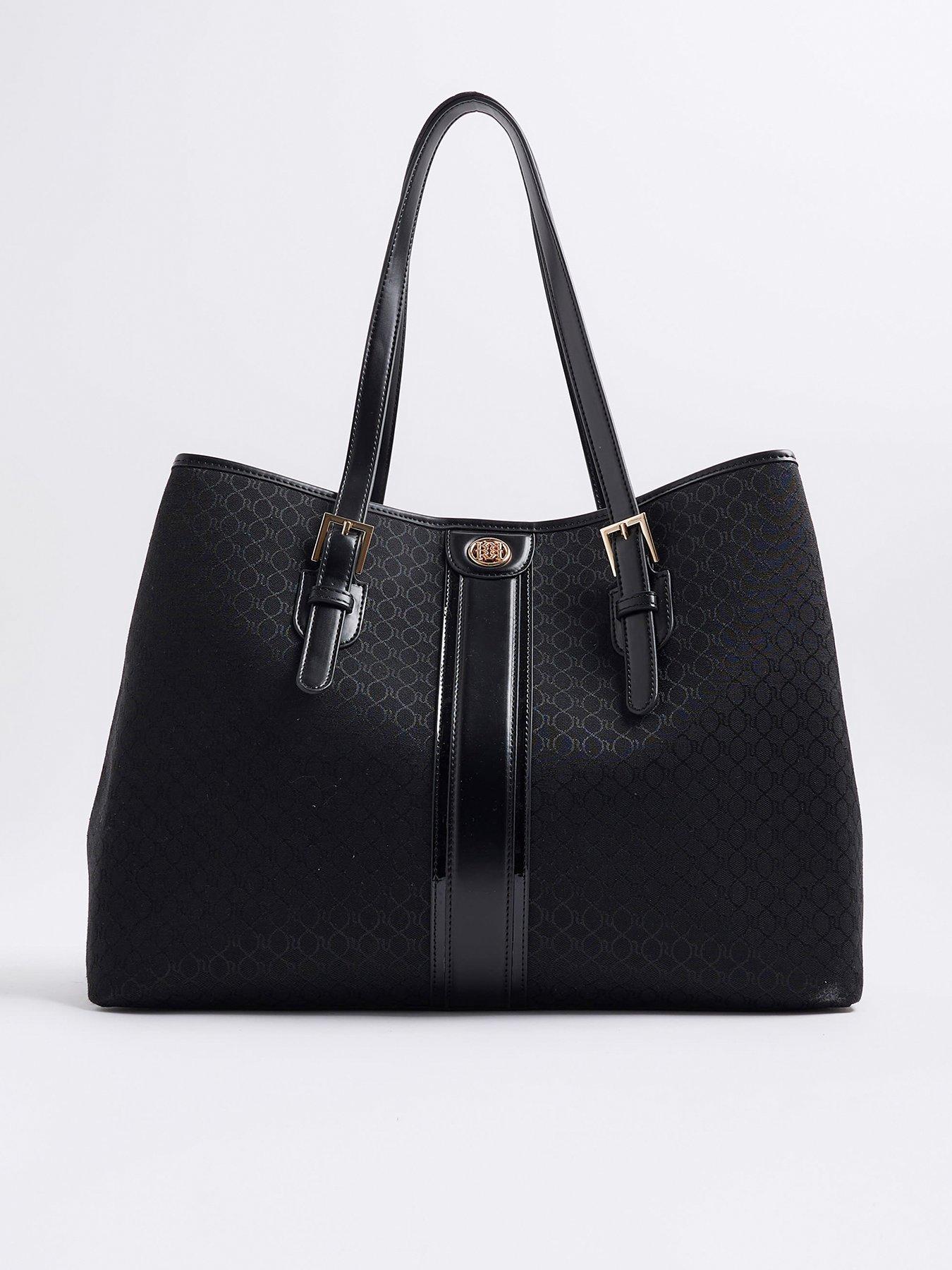 undefined Jacquard Monogram Shopper - Black