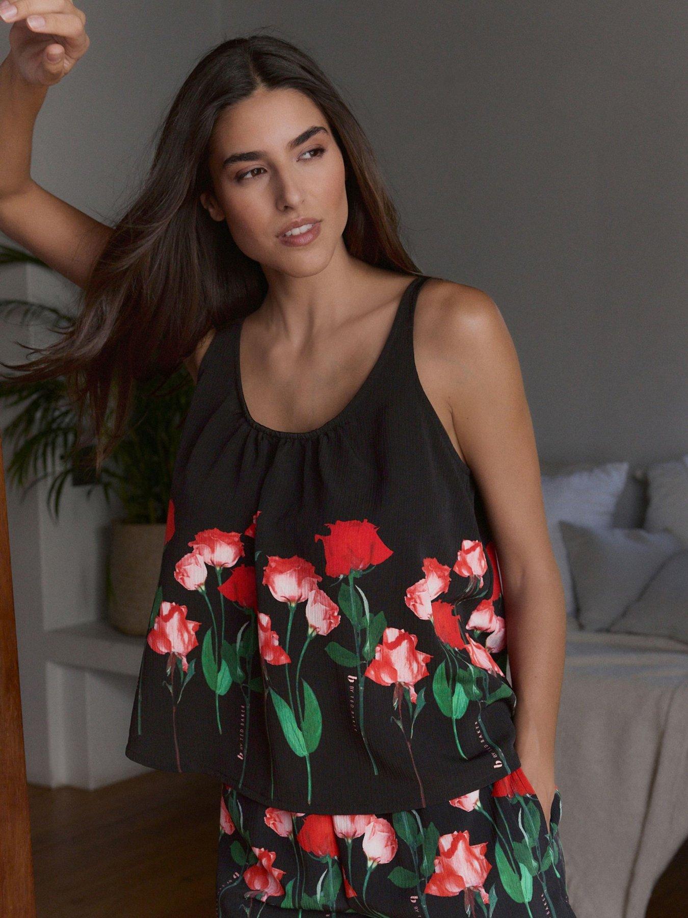 B By Ted Baker Ted Baker May Roses Vest Set - Black