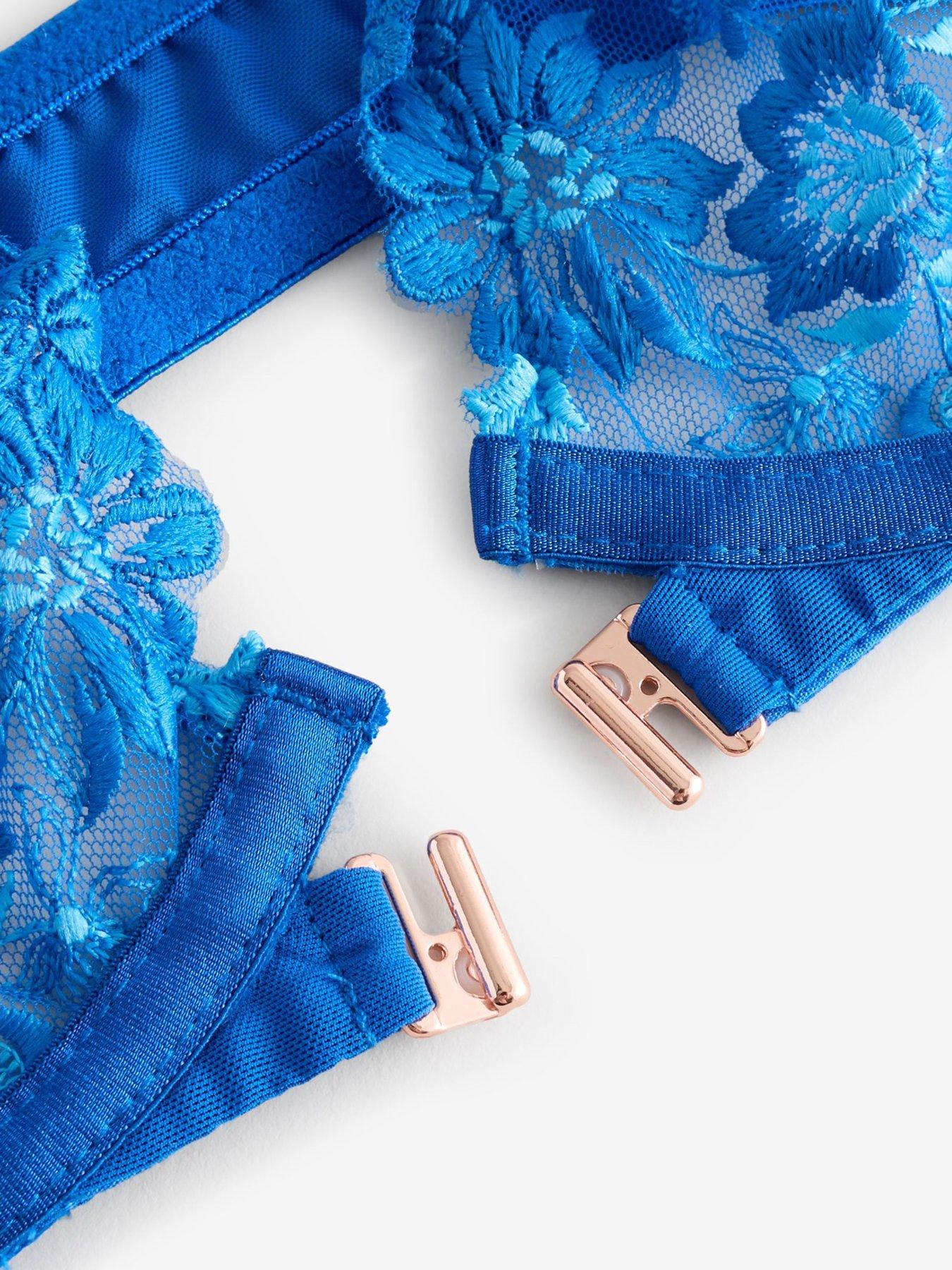 Image 6 of 6 of Lipsy Blue Emb Non Padded Plunge - Blue