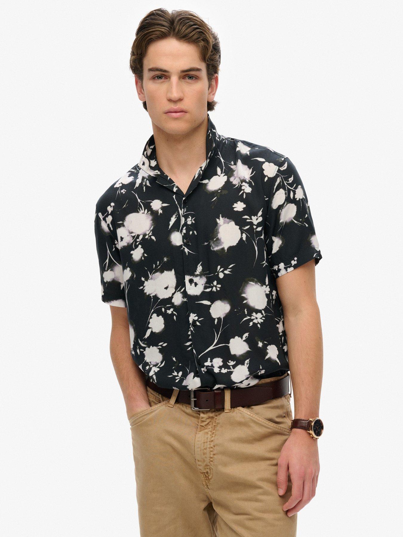 undefined Short Sleeve Printed Shirt - Black