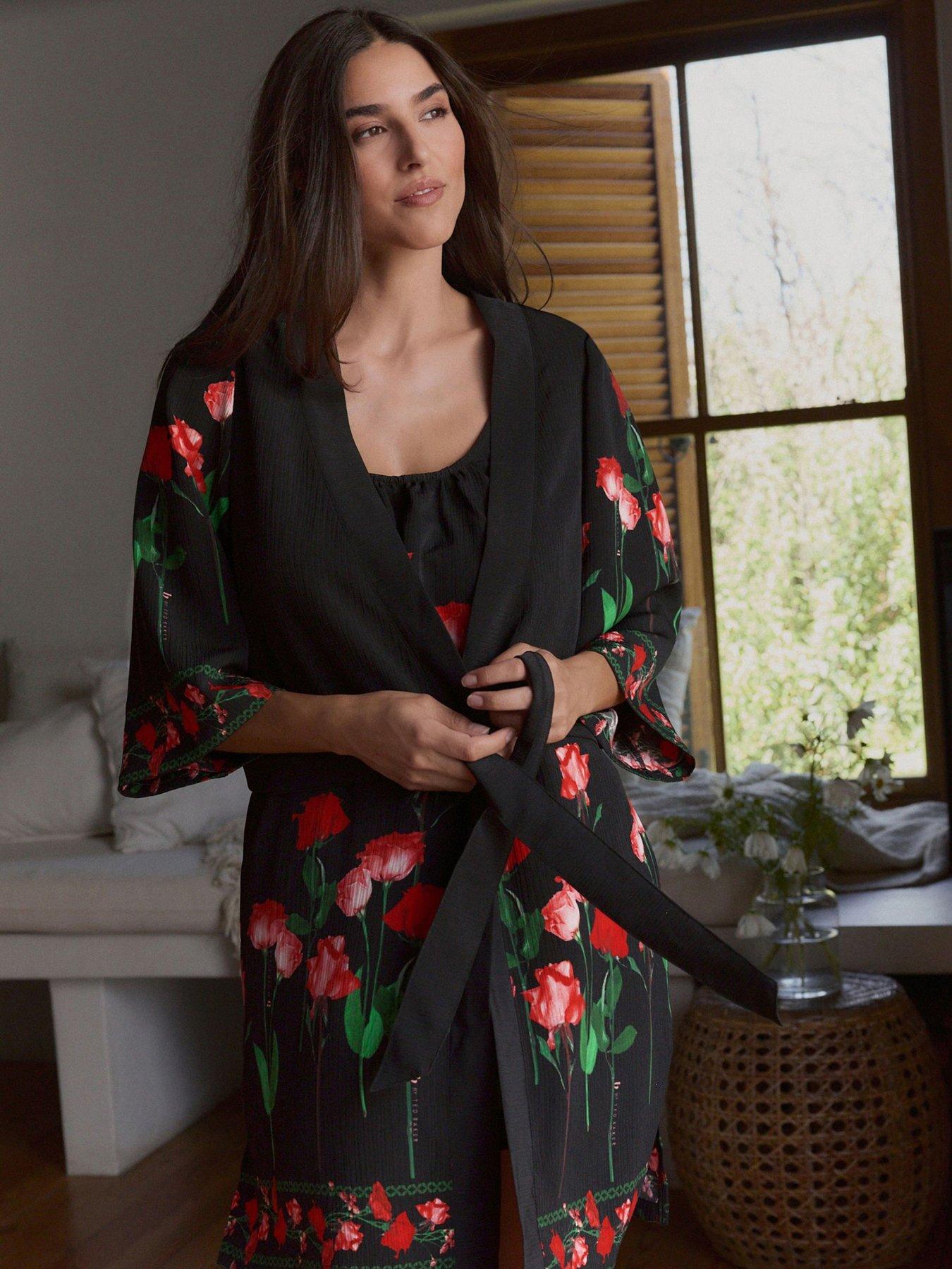 B By Ted Baker Ted Baker May Roses Robe - Black
