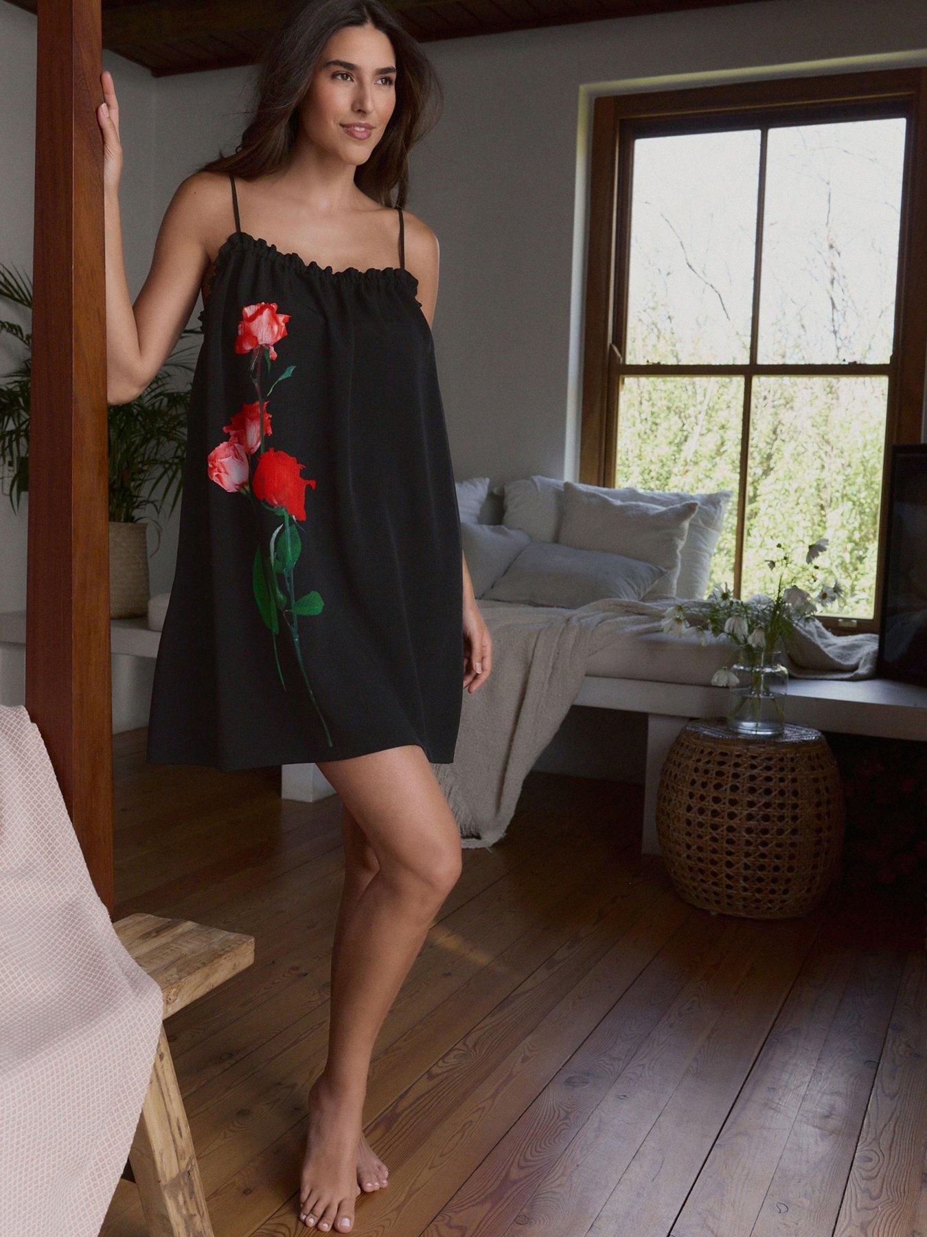 B By Ted Baker Ted Baker May Roses Slip - Black