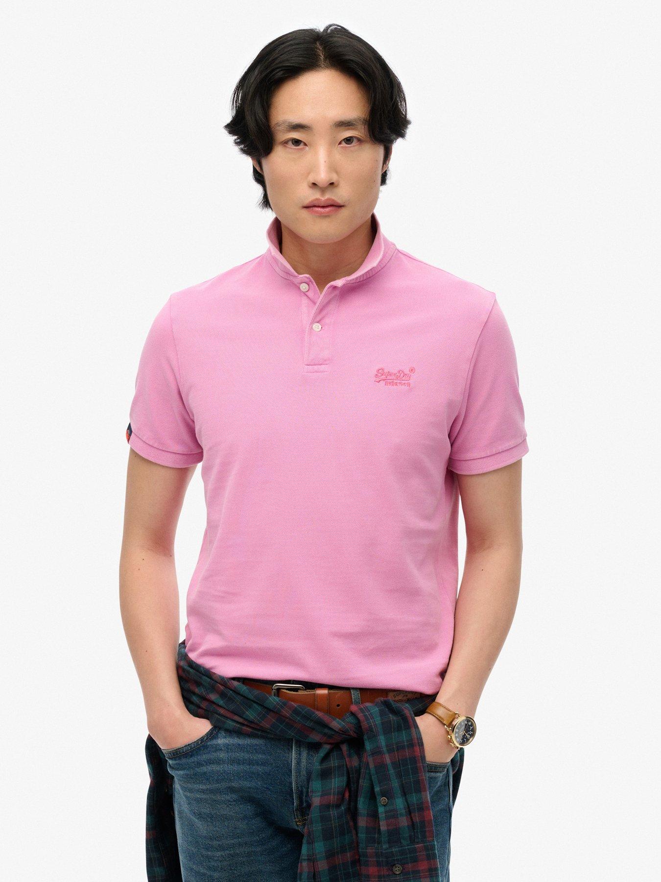 undefined Vintage Short Sleeve Polo Shirt - Pink