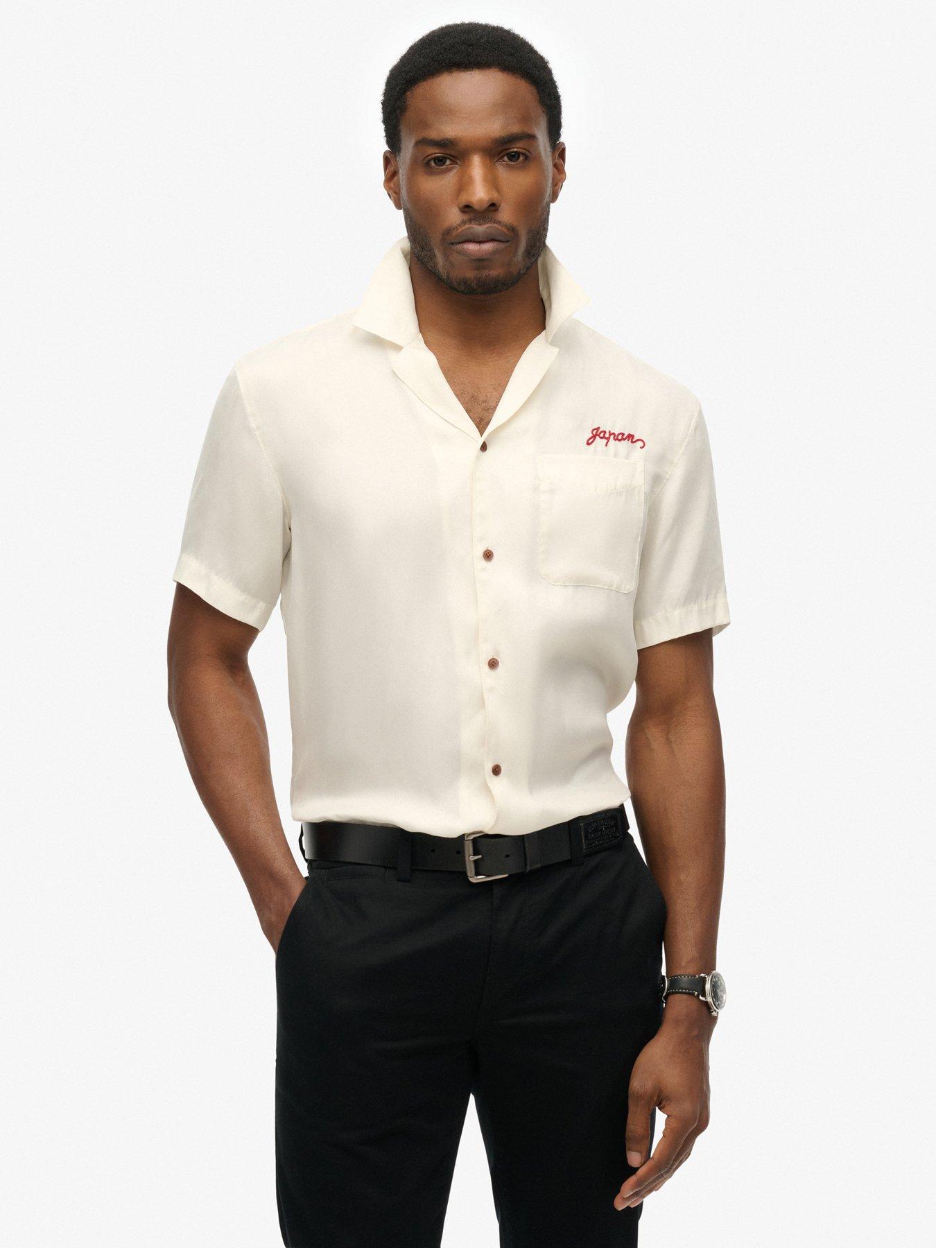 undefined Merchant Graphic Backprint Short Sleeve Shirt - Cream