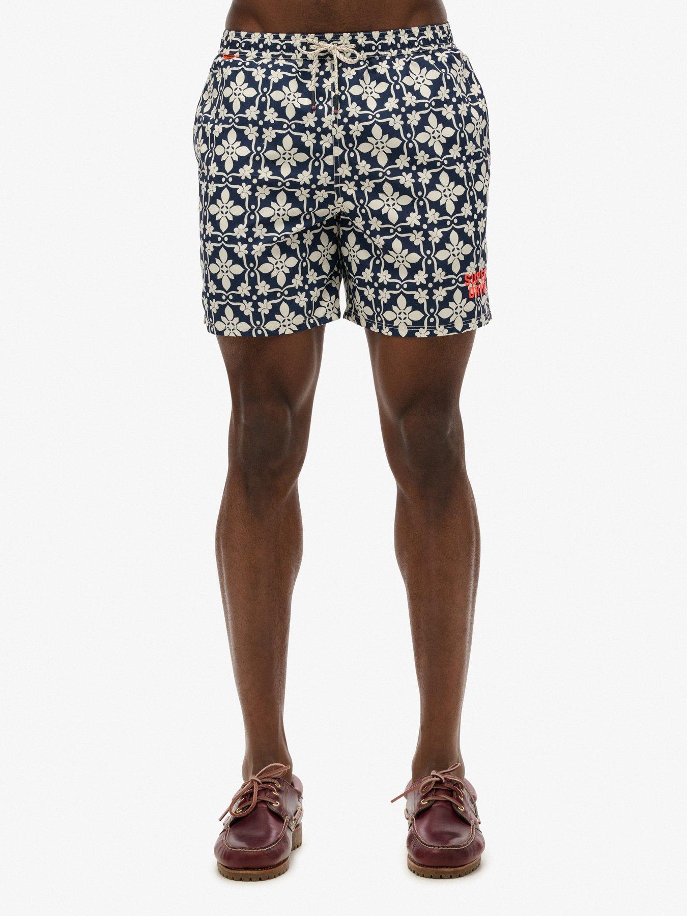 undefined Tile Print 17-inch Swim Shorts - Navy