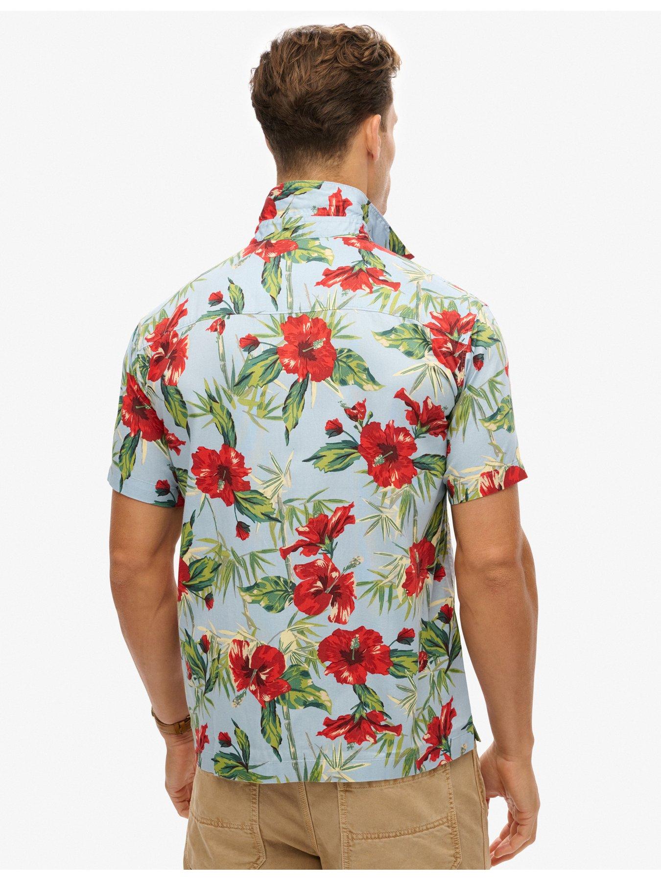 Image 2 of 5 of Superdry Hawaiian Printed Short Sleeve Shirt - Blue