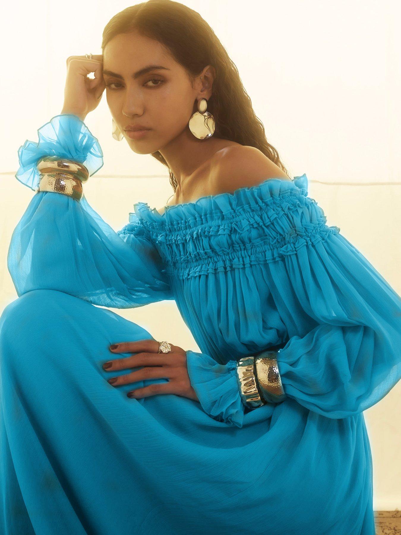 River Island Bardot Maxi Dress - Blue | Very