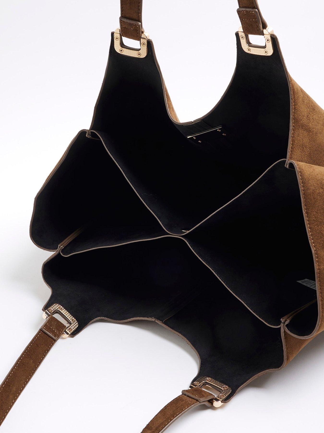 Image 5 of 5 of River Island Suedette Winged Slouch - Brown