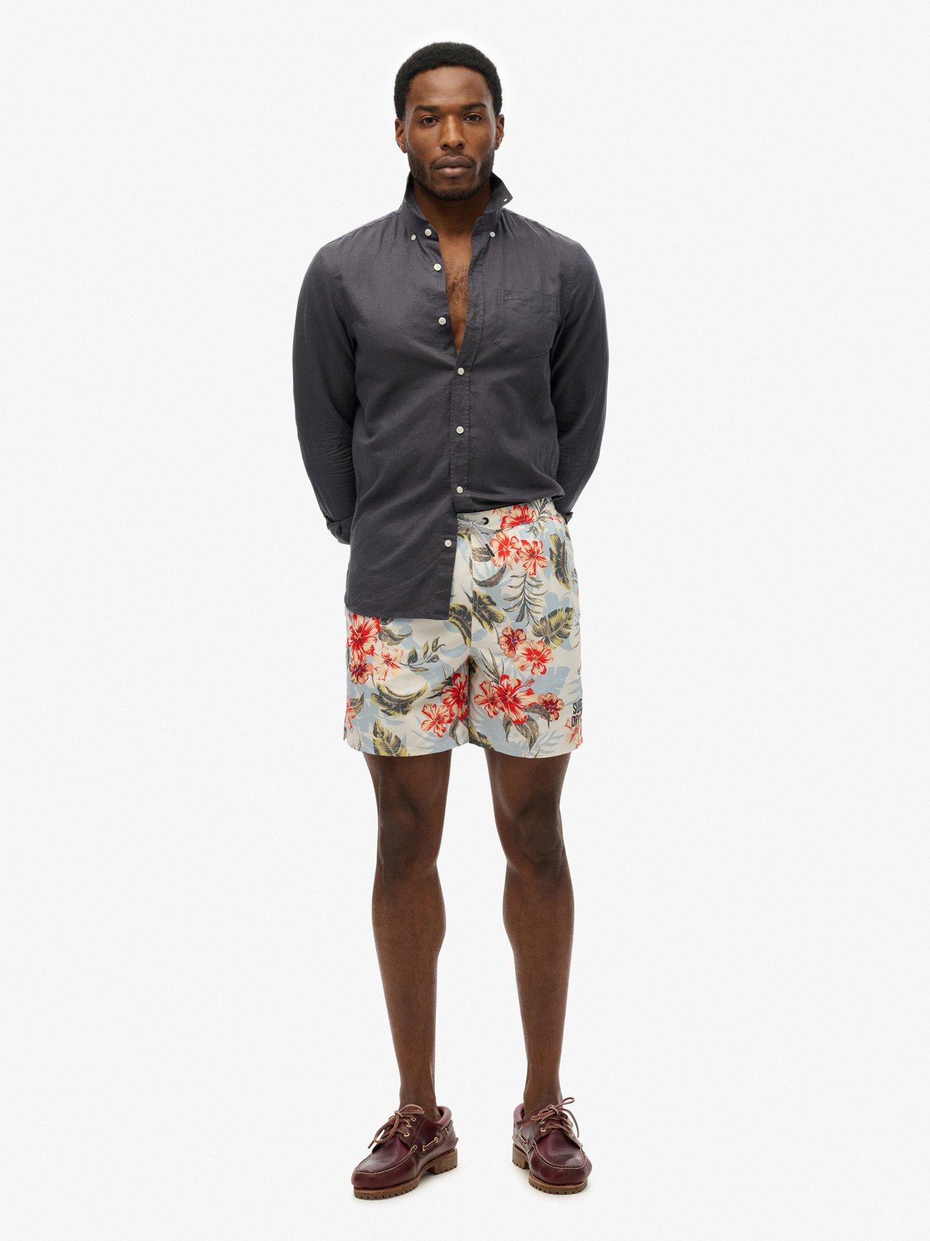 Image 4 of 6 of Superdry Hawaiian Print 17-Inch Swim Shorts - Multi