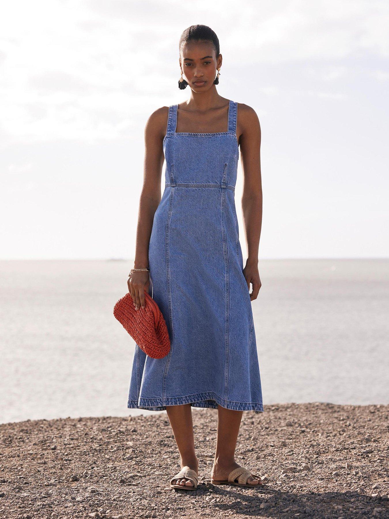 undefined Full Skirt Midi Dress