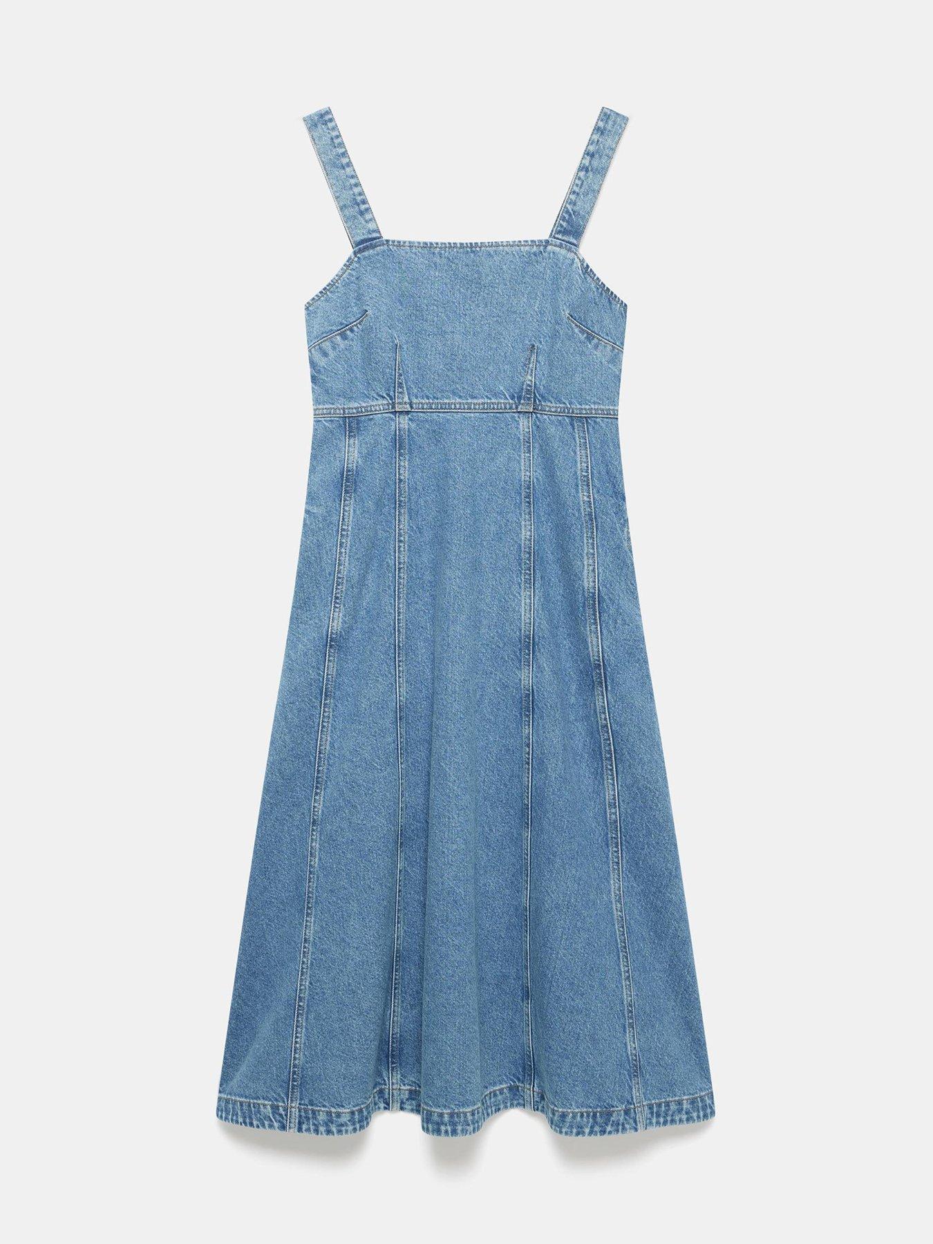 Image 5 of 6 of Mint Velvet Full Skirt Midi Dress - Blue