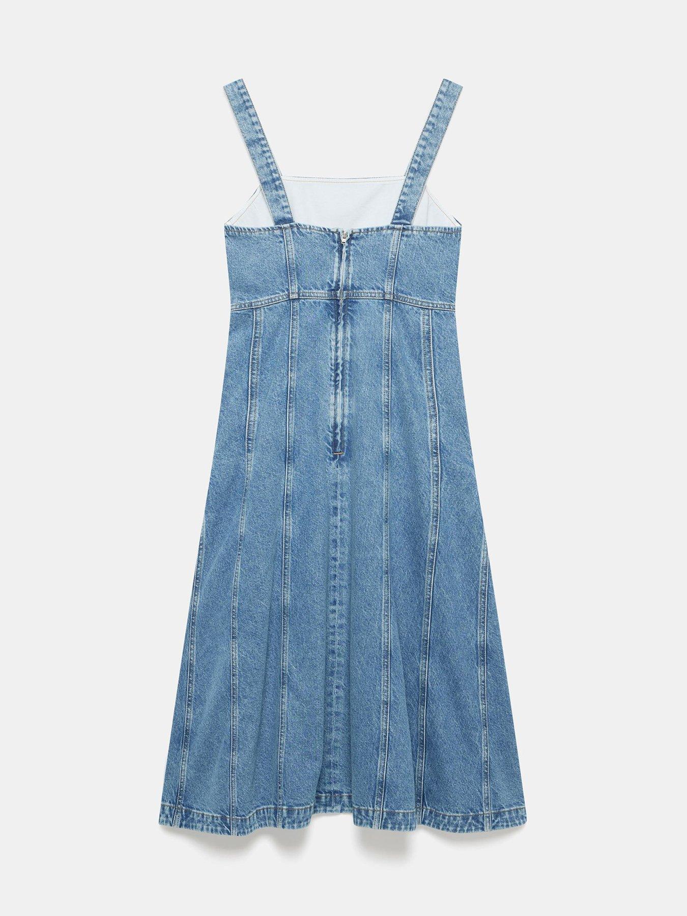 Image 6 of 6 of Mint Velvet Full Skirt Midi Dress - Blue