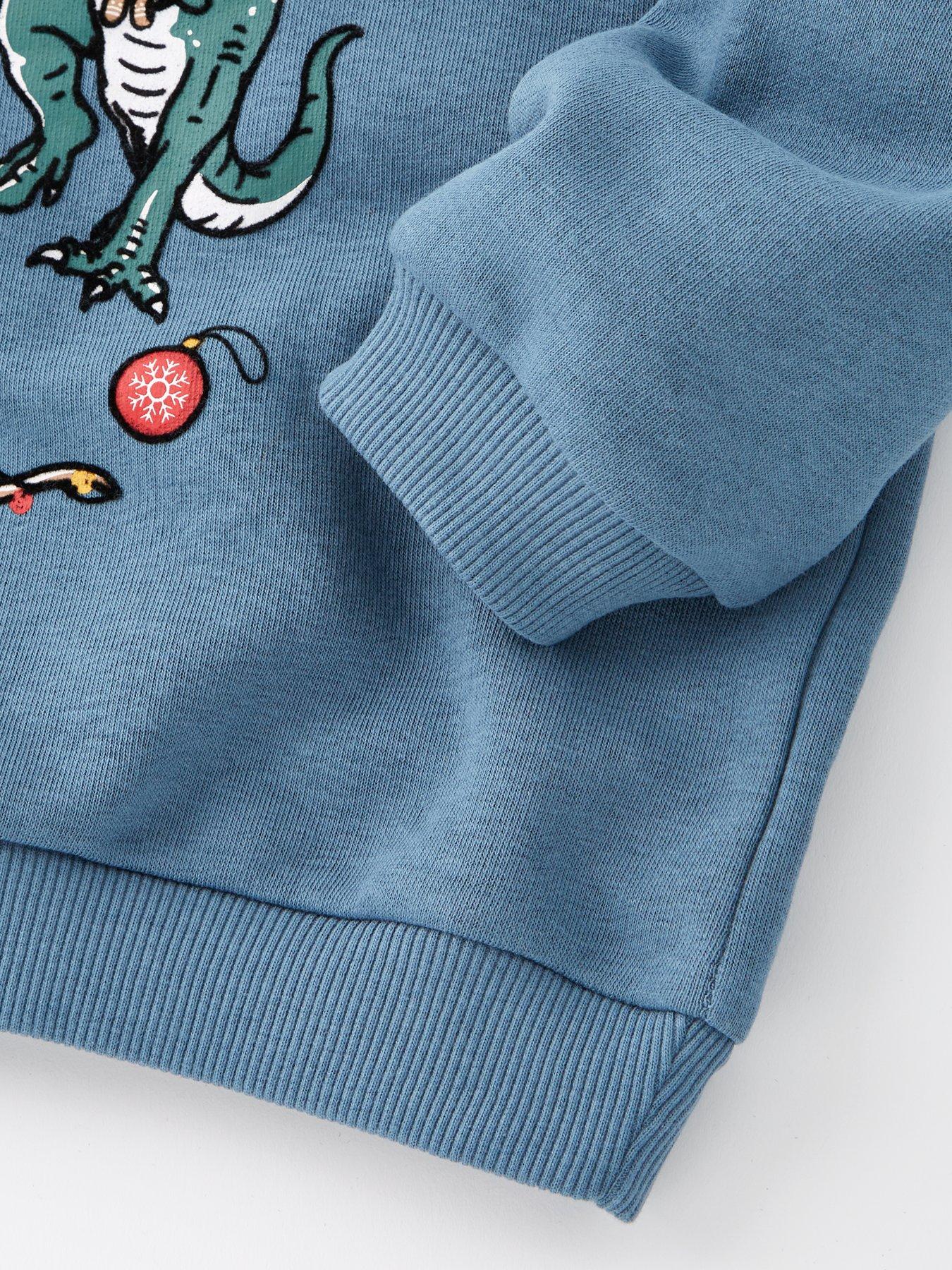 Image 4 of 4 of The Very Collection Boys Festive Dinosaur Christmas Sweatshirt - Multi