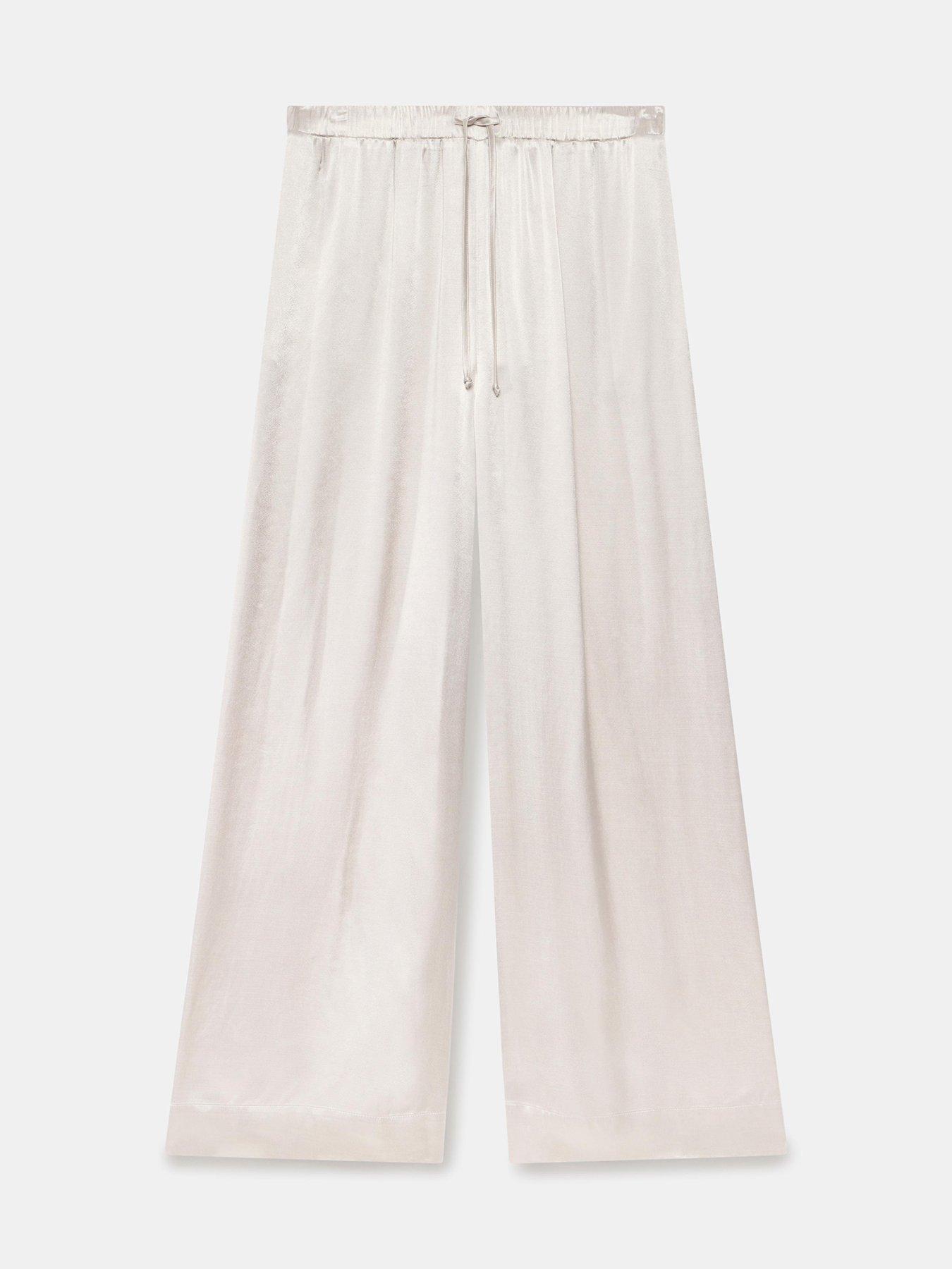 Image 5 of 6 of Mint Velvet Neutral Satin Wide Trouser