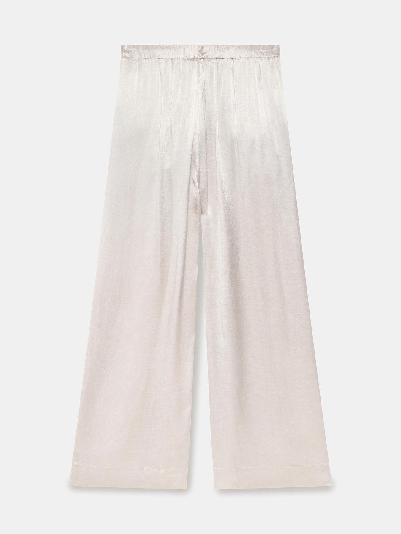 Image 6 of 6 of Mint Velvet Neutral Satin Wide Trouser