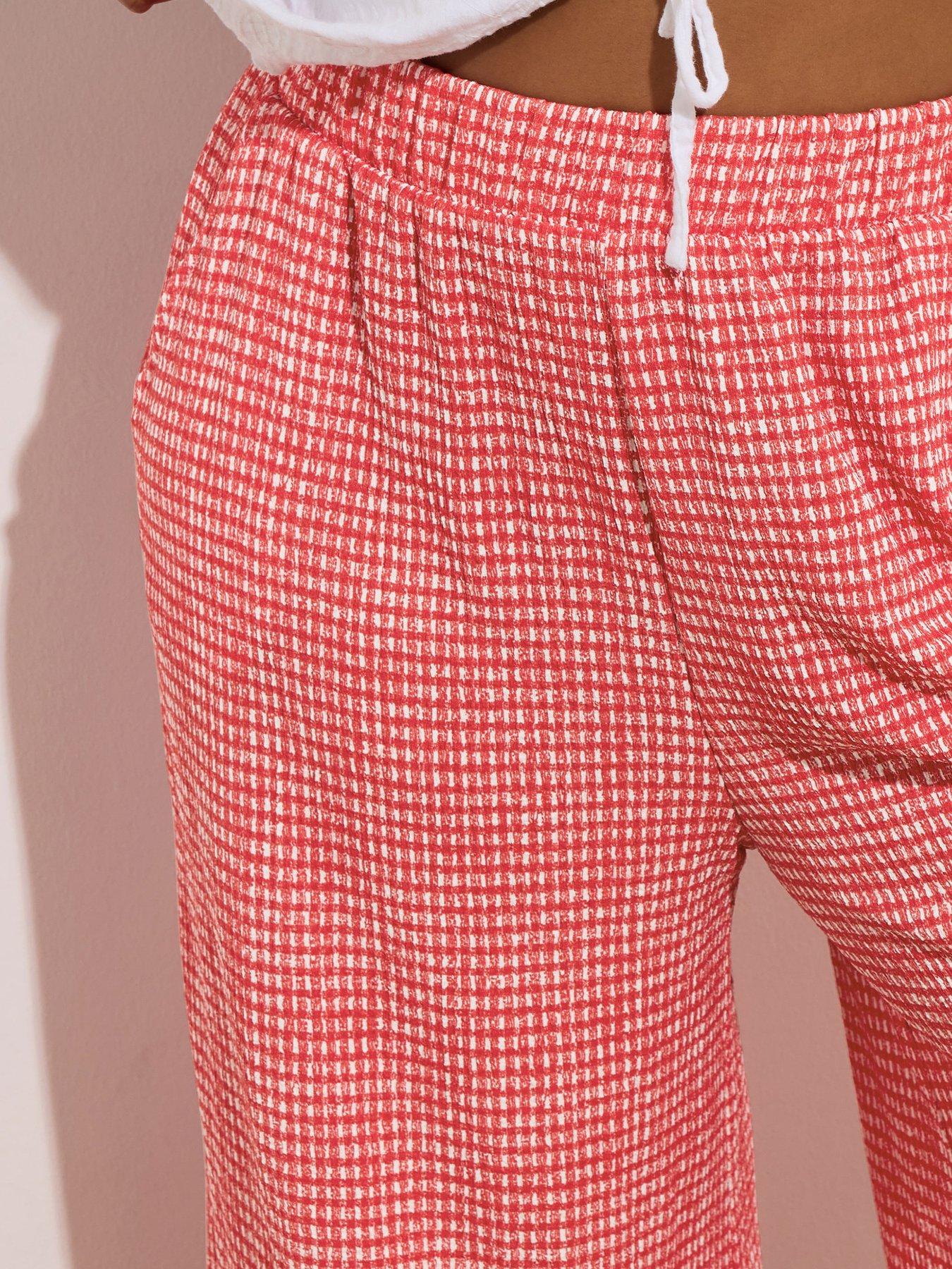 Image 4 of 4 of Yours Curve Crinkle Midaxi Culotte - Red
